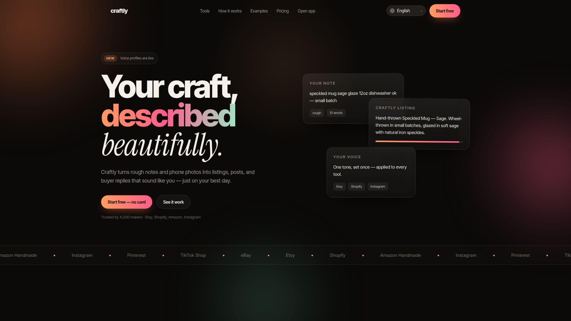 Capture d’écran de Craftly