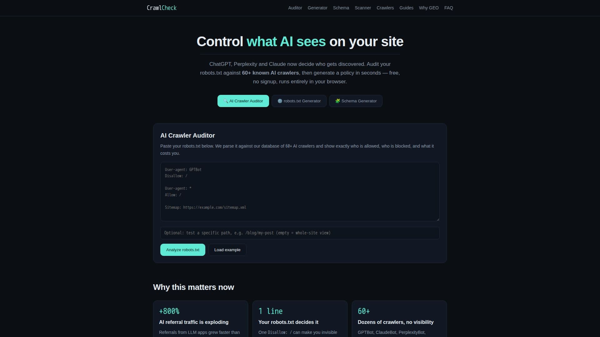 CrawlCheck screenshot