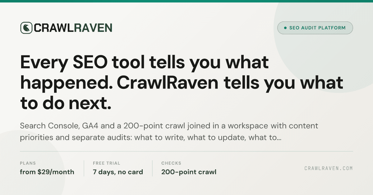 Скриншот CrawlRaven