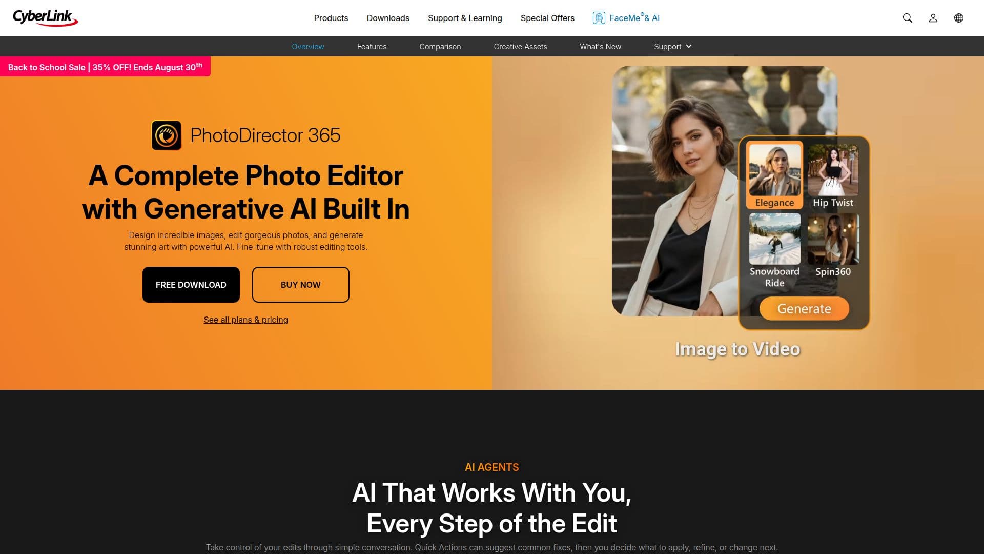 PhotoDirector のスクリーンショット