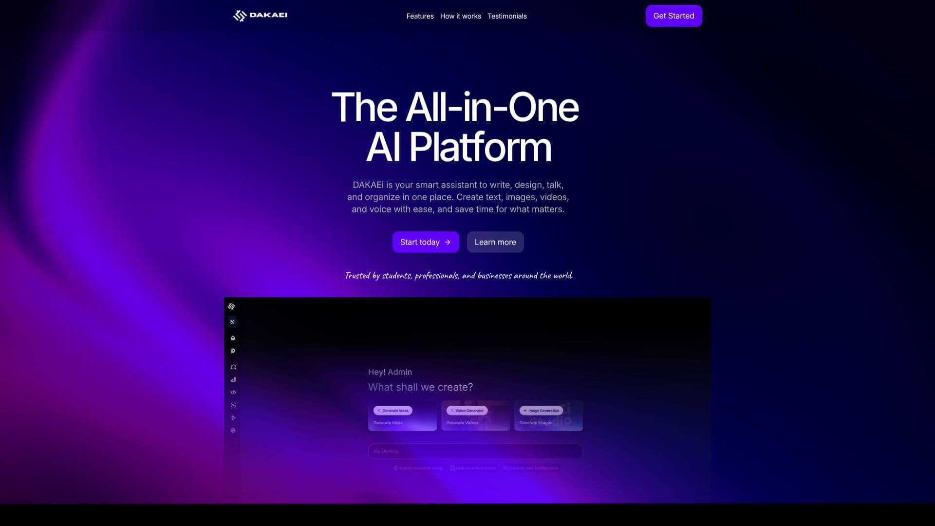 DAKAEi AI Platform screenshot