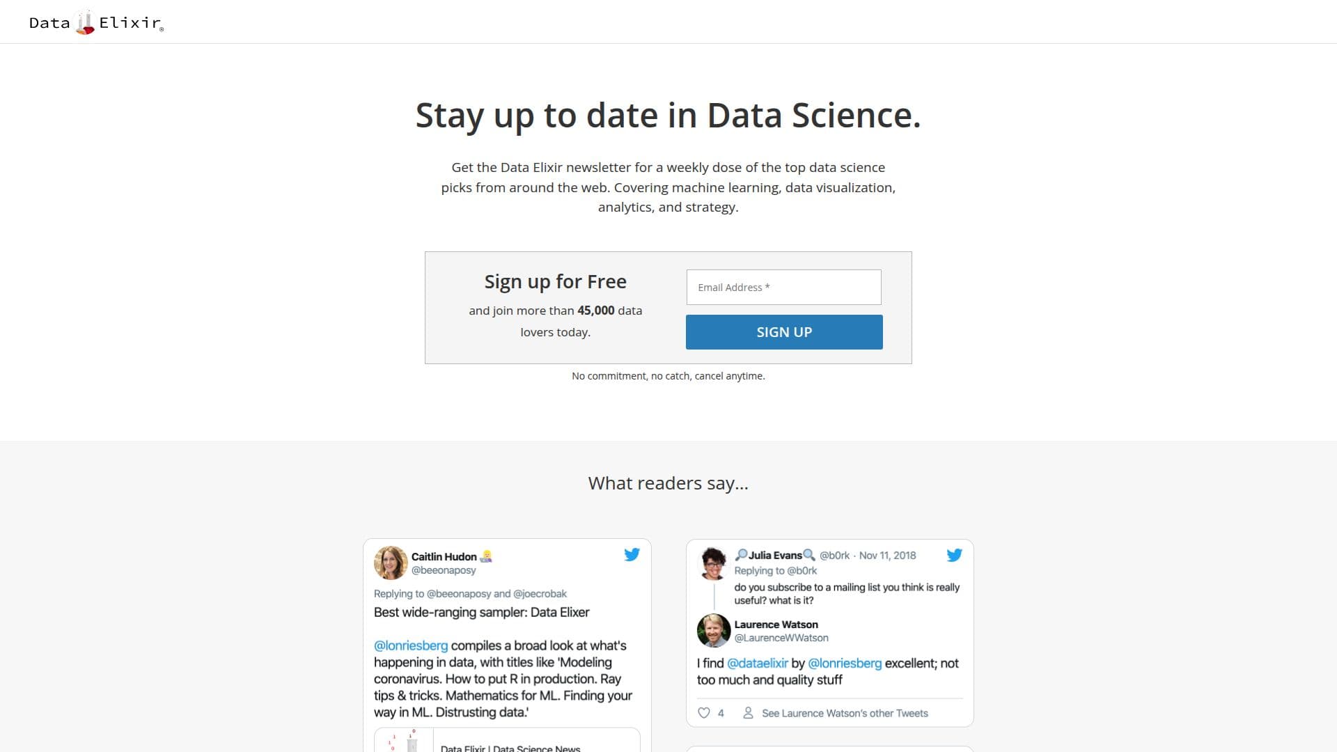 Data Elixir Newsletter screenshot