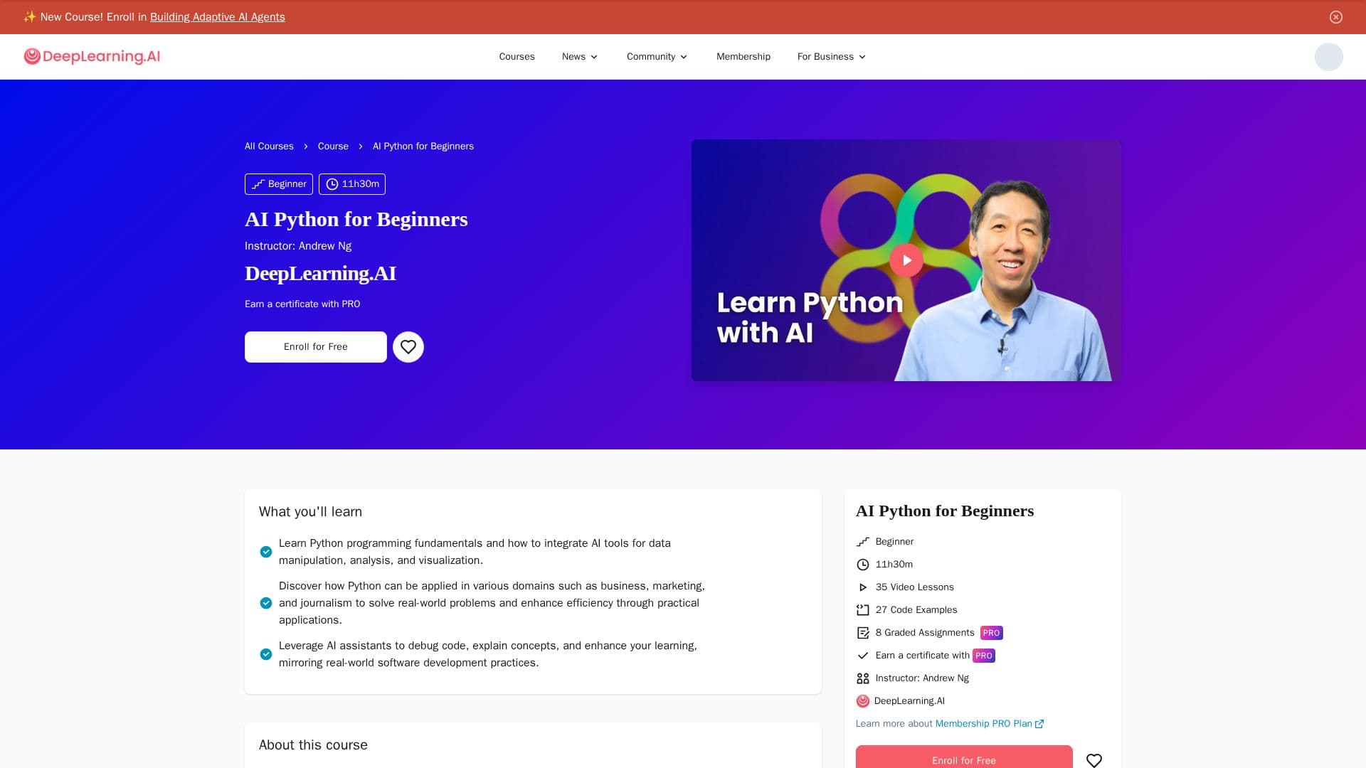 AI Python for Beginners - DeepLearning.AI screenshot