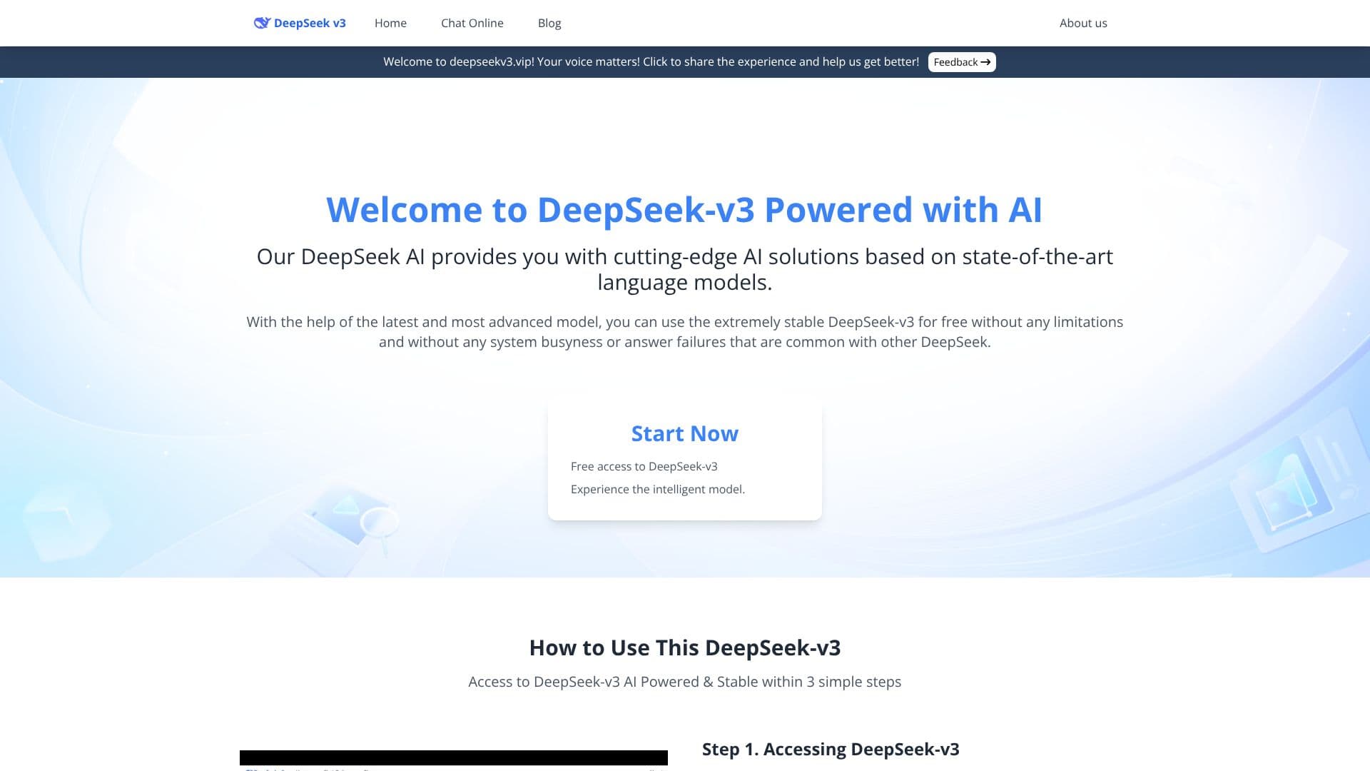 Screenshot von DeepSeek-v3 KI-Modell