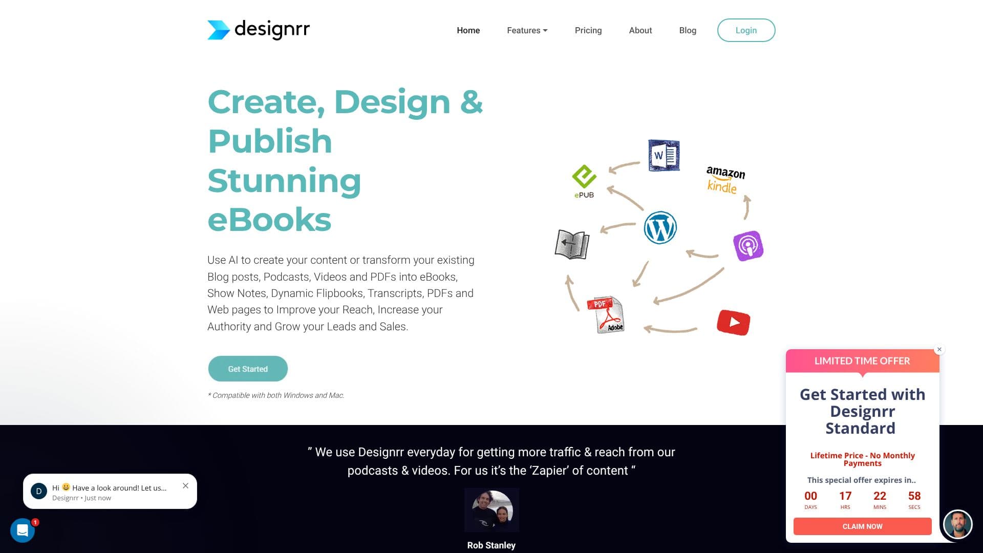 Captura de tela do Designrr - Crie eBooks