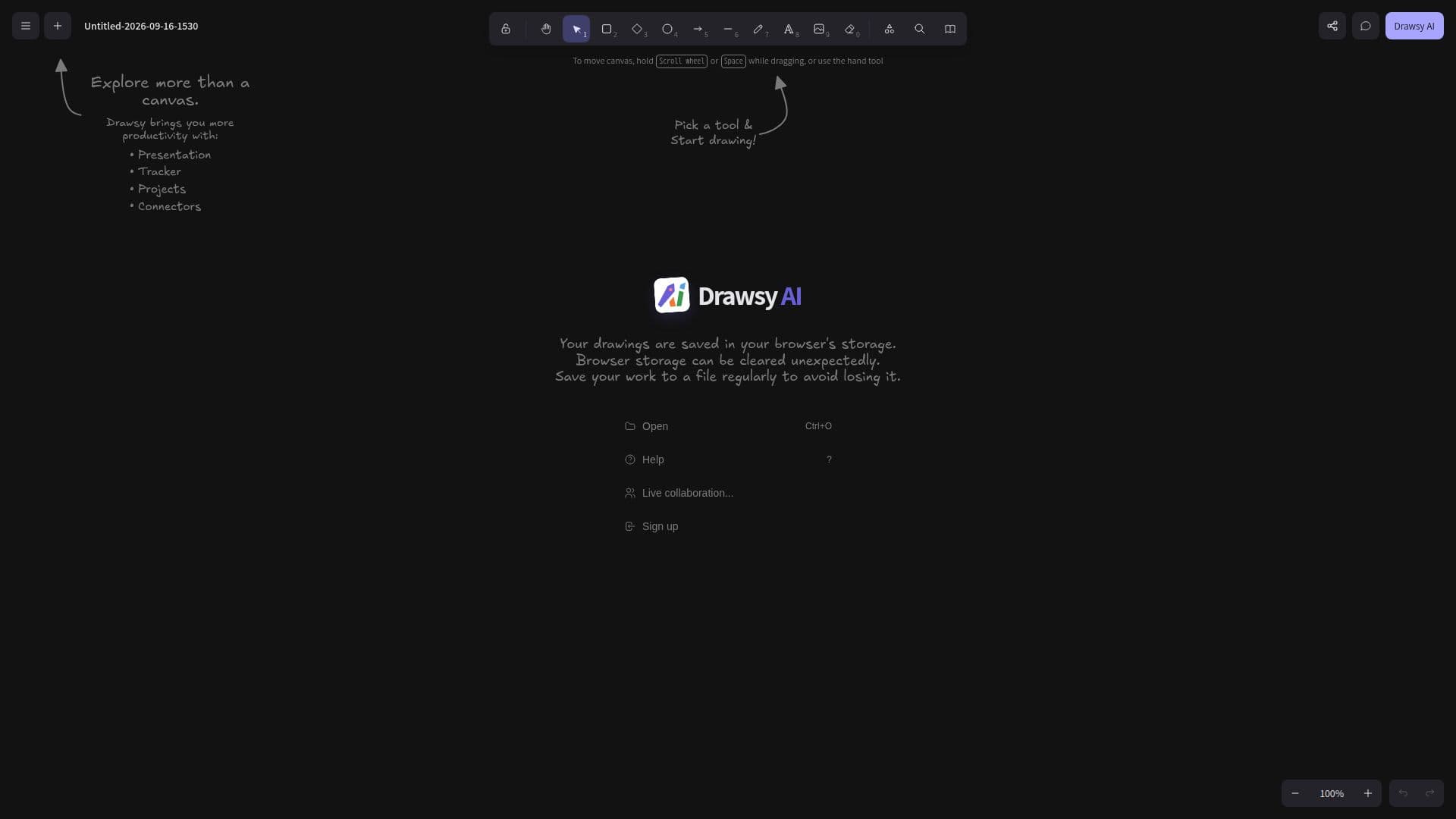 Screenshot von Drawsy AI