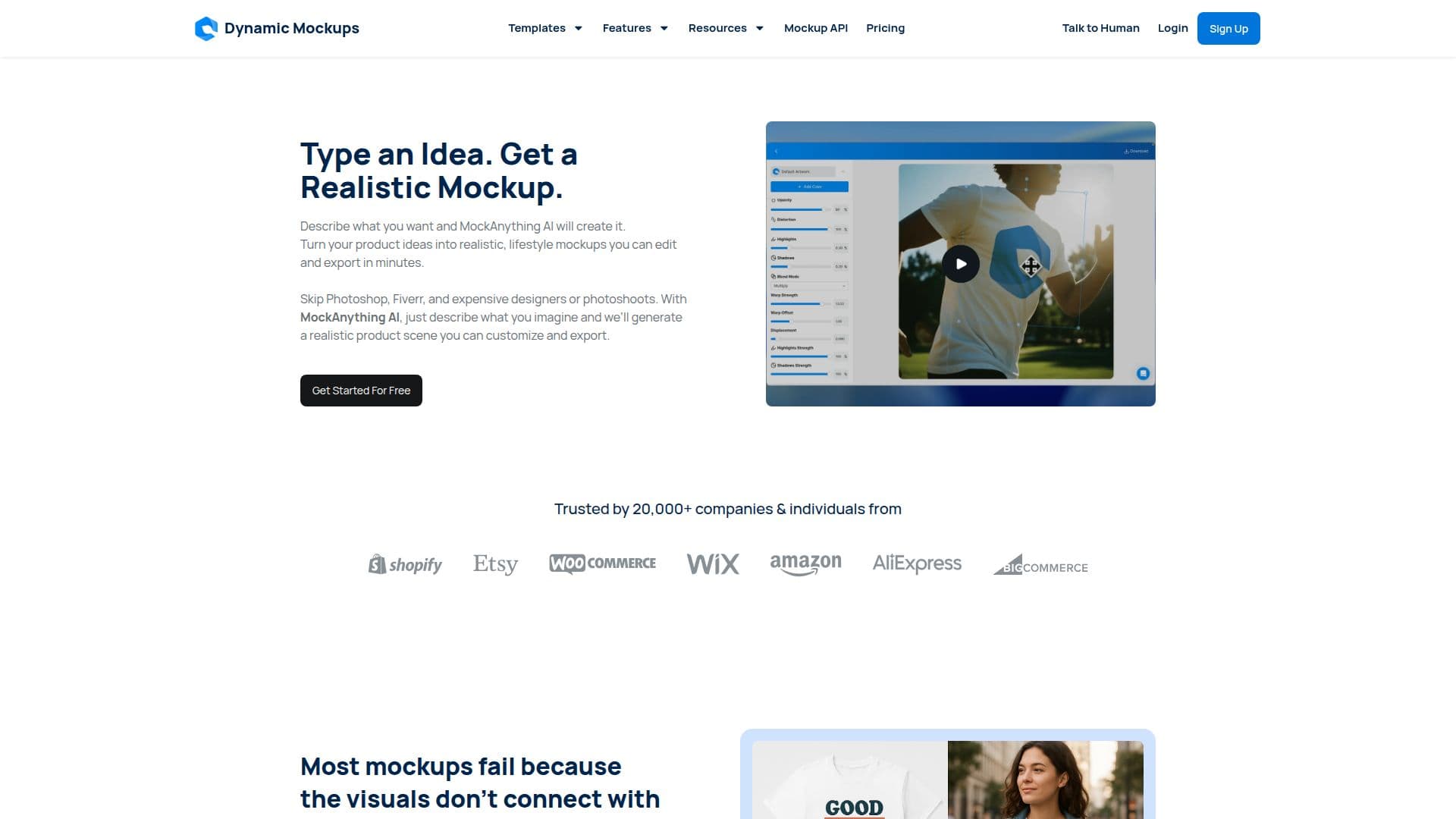 Screenshot von MockAnything AI