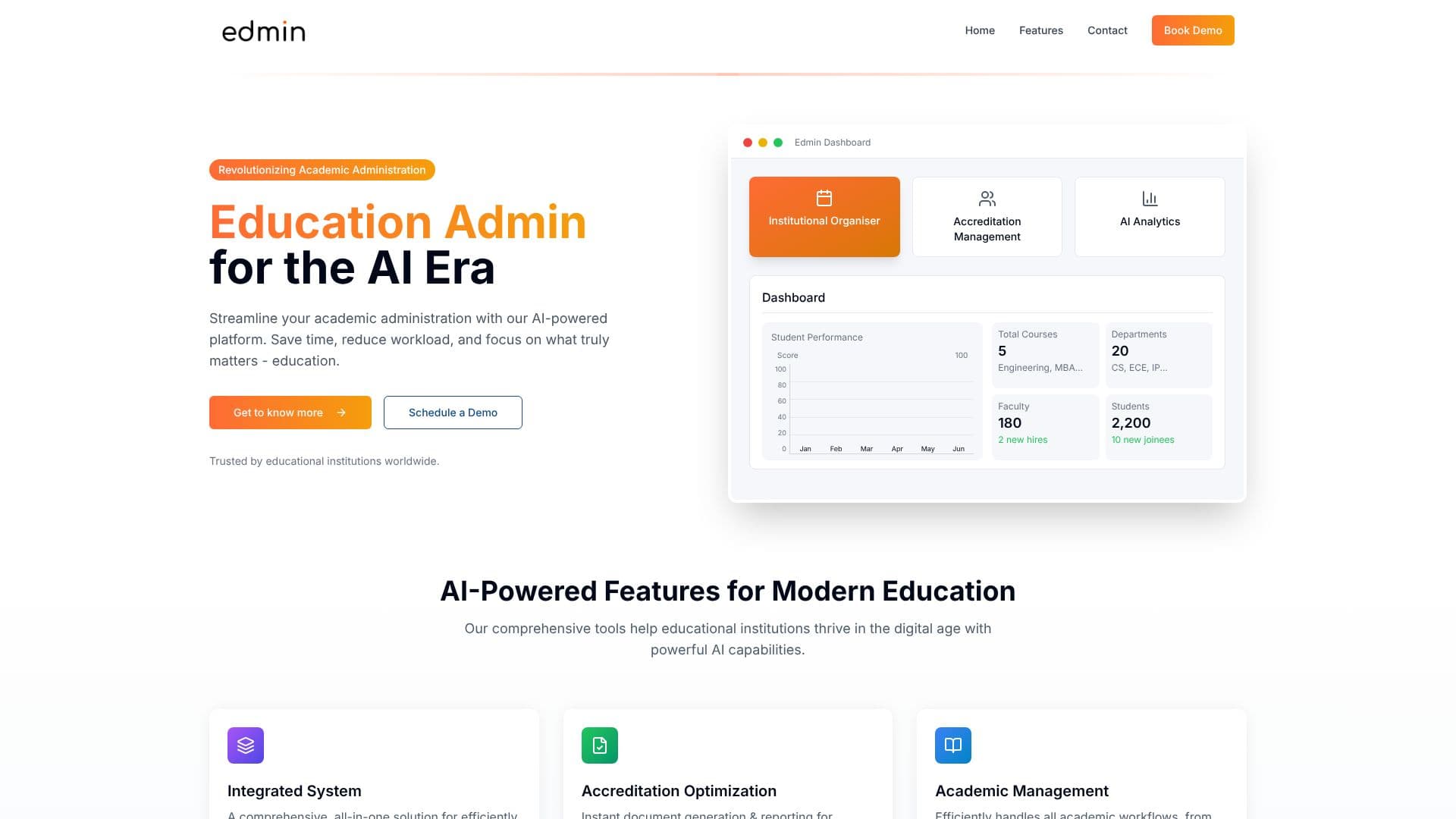 Capture d’écran de Edmin - Administration Éducative par IA