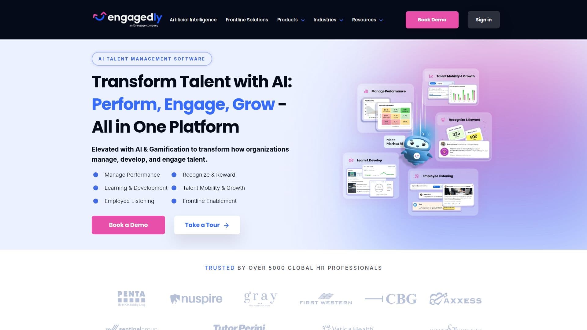 لقطة شاشة لـ برنامج إدارة المواهب Engagedly AI