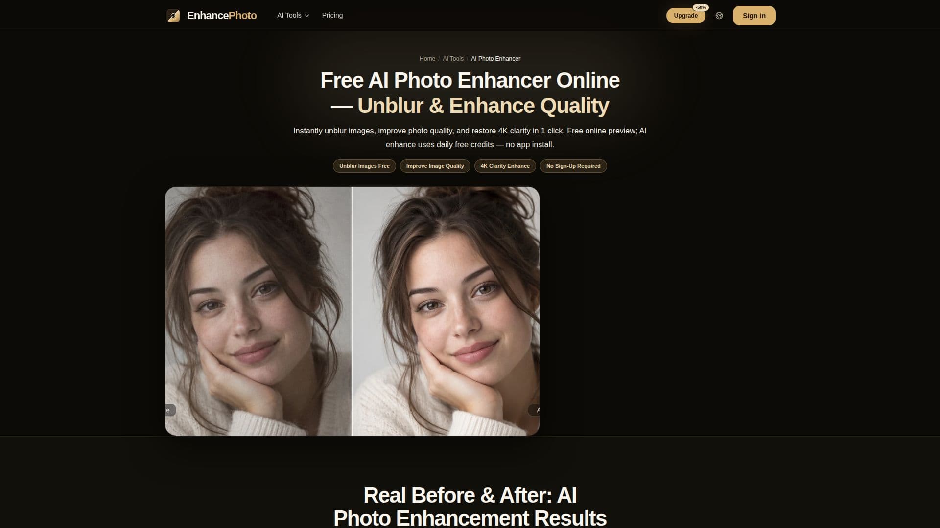 لقطة شاشة لـ EnhancePhoto