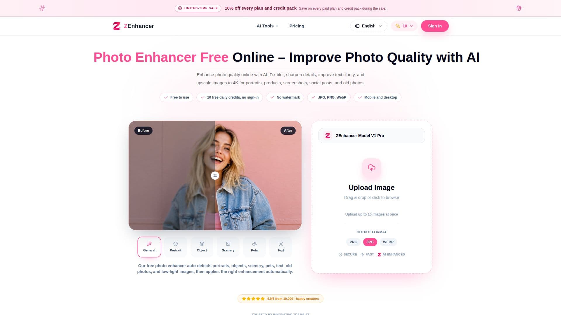 Tangkapan layar Photo Enhancer Free
