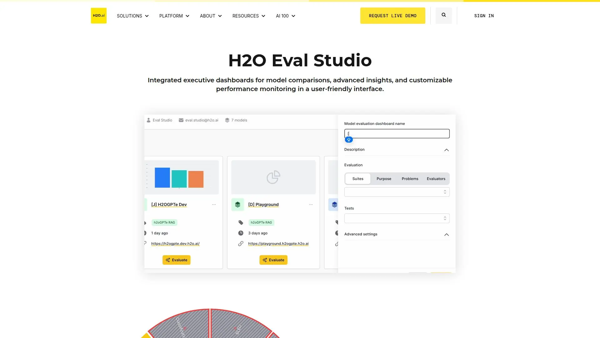 Tangkapan layar H2O Eval Studio
