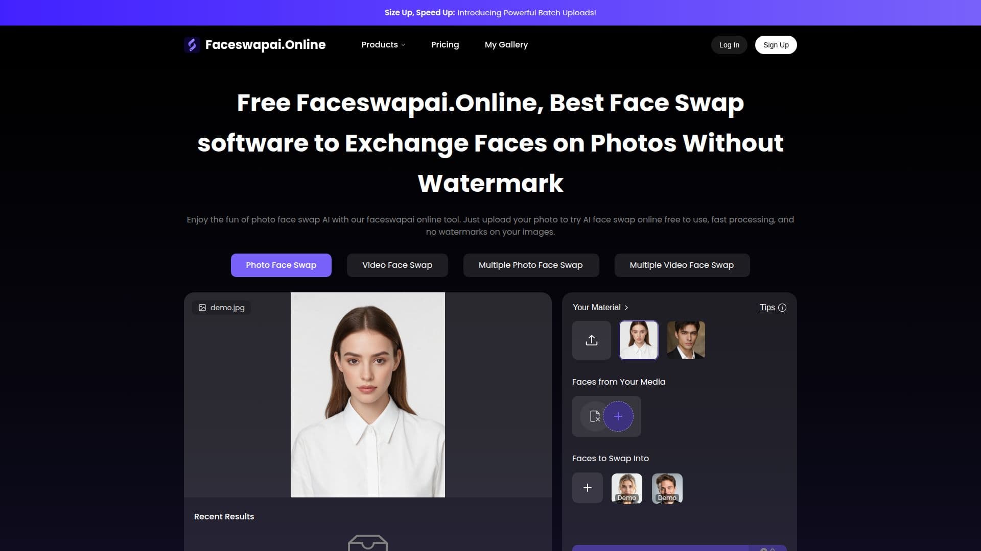 Скриншот FaceSwapAI.Online