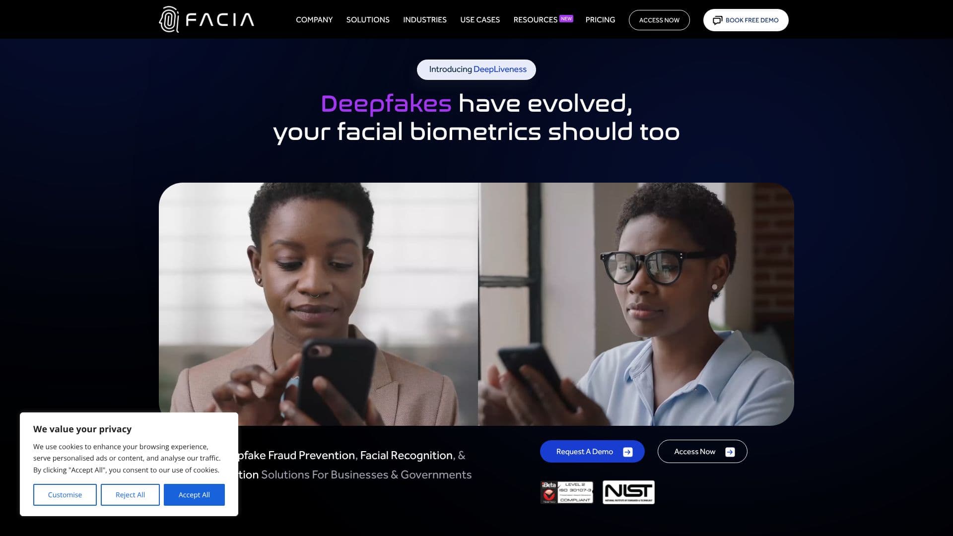 Facia Deepfake Detection のスクリーンショット