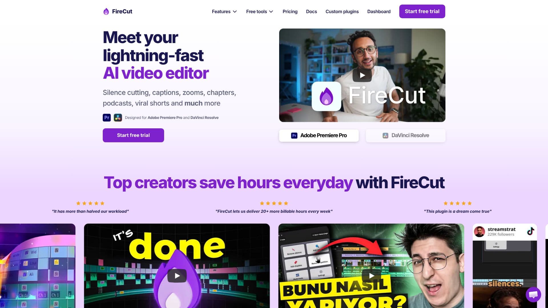 Screenshot von FireCut AI Video Editor