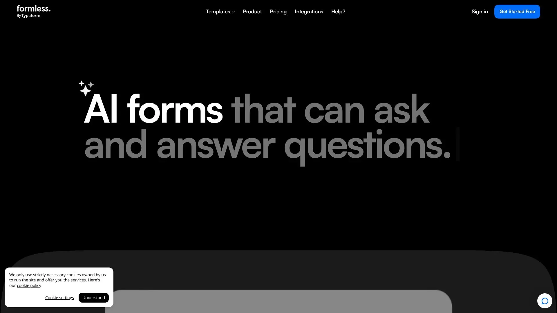 Captura de pantalla de Formless by Typeform