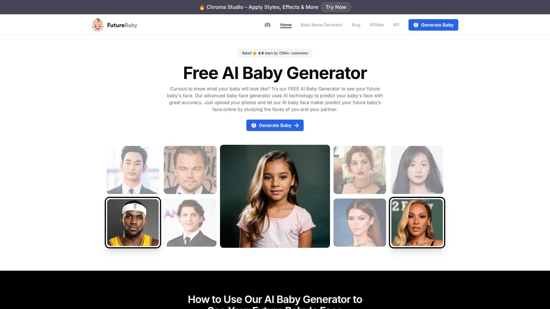 Captura de pantalla de FutureBaby.ai