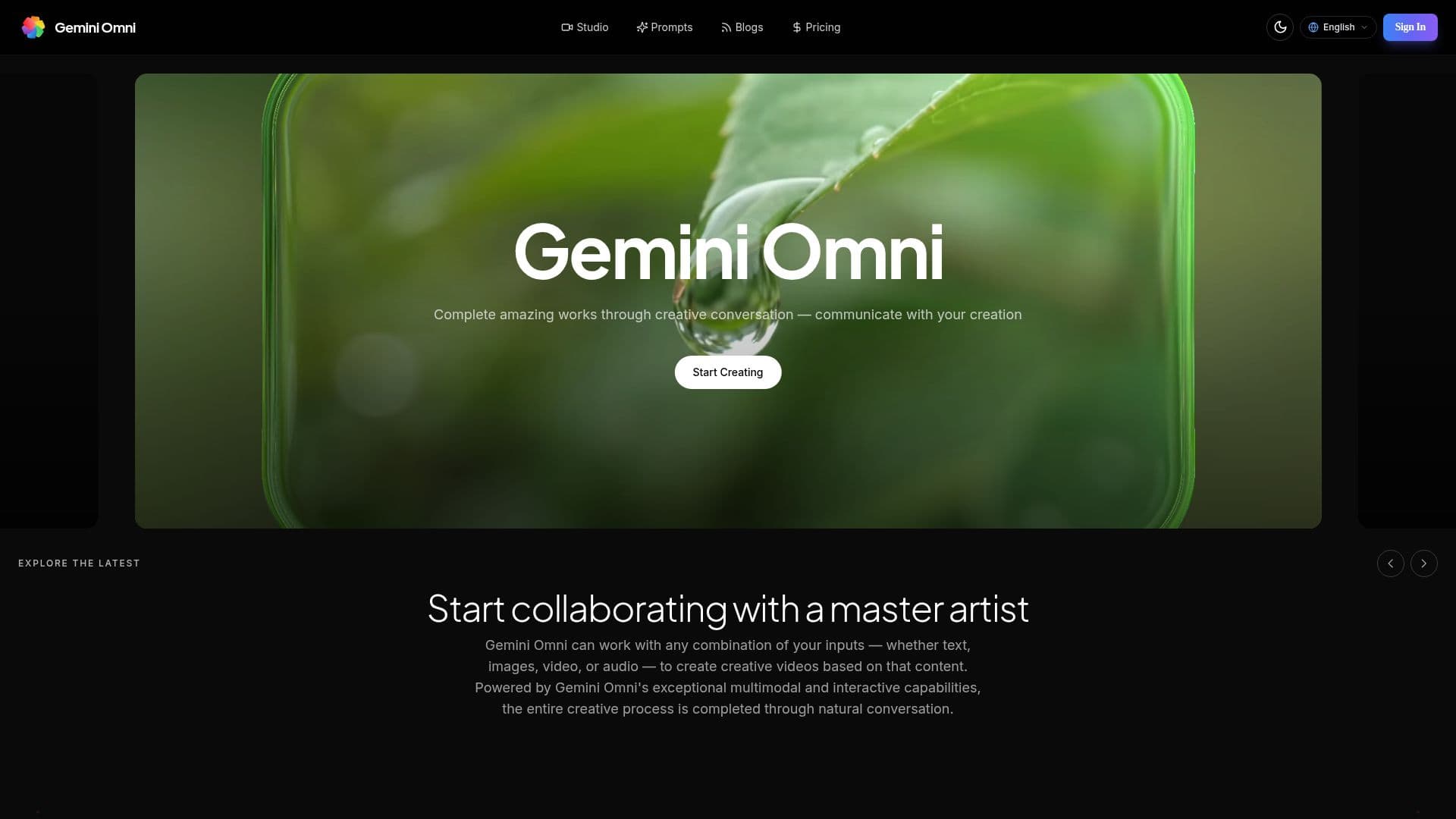 Screenshot von Gemini Omni