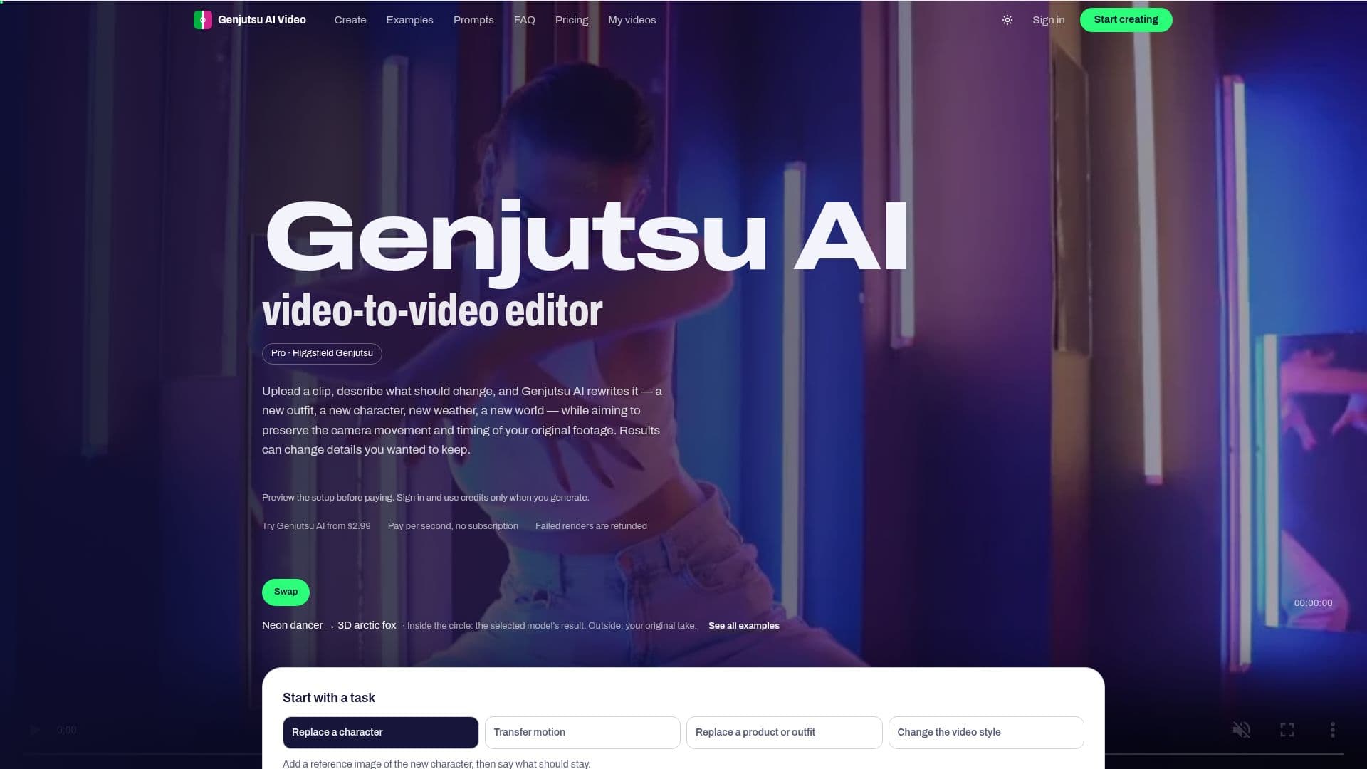 Tangkapan layar Genjutsu AI Video Editor