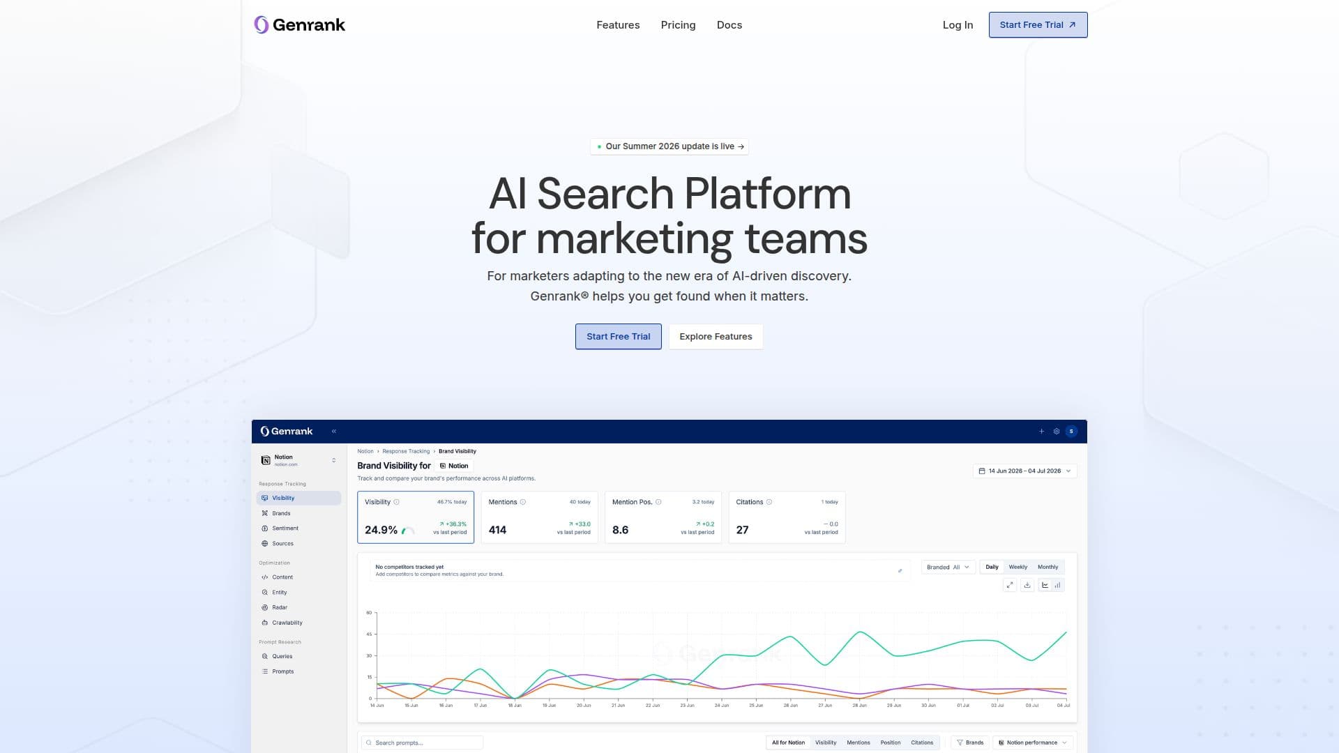 GenRank - AI Search Platform screenshot