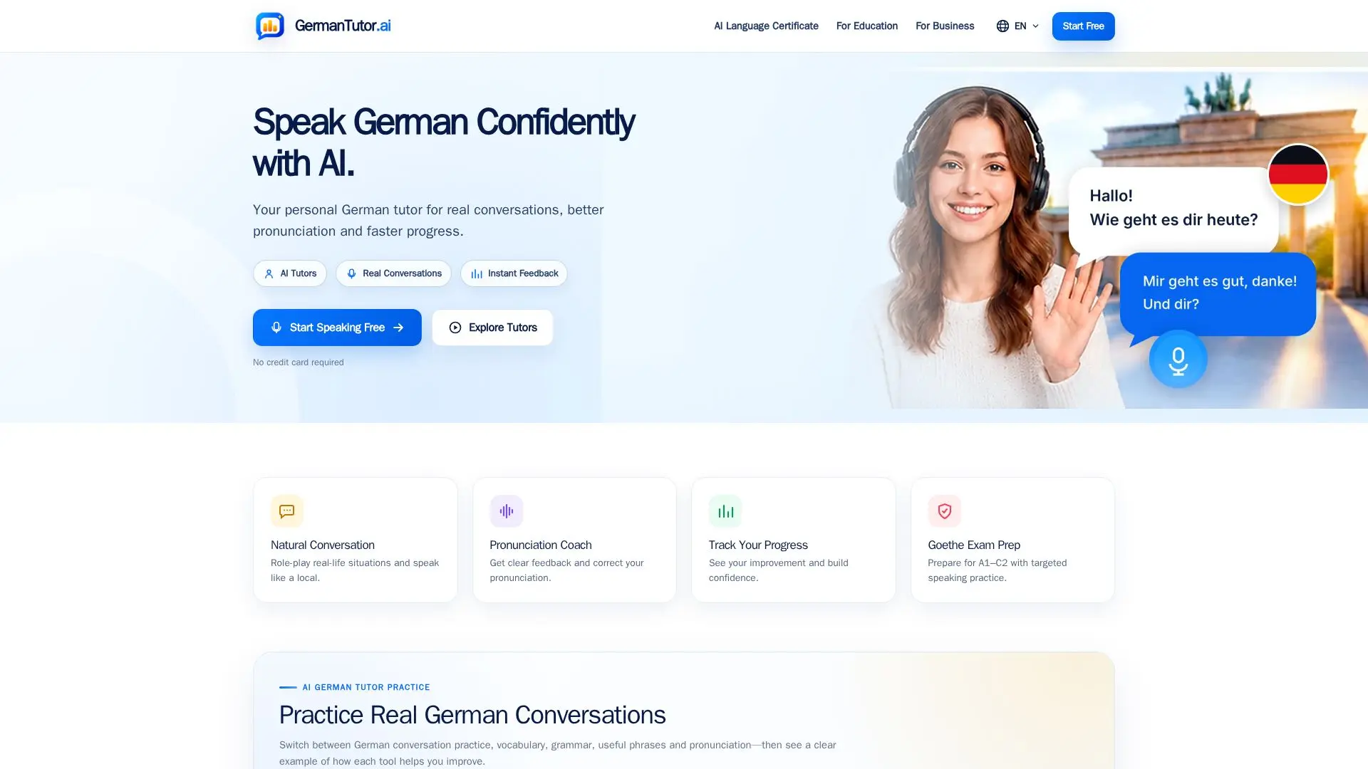 GermanTutor.ai 스크린샷