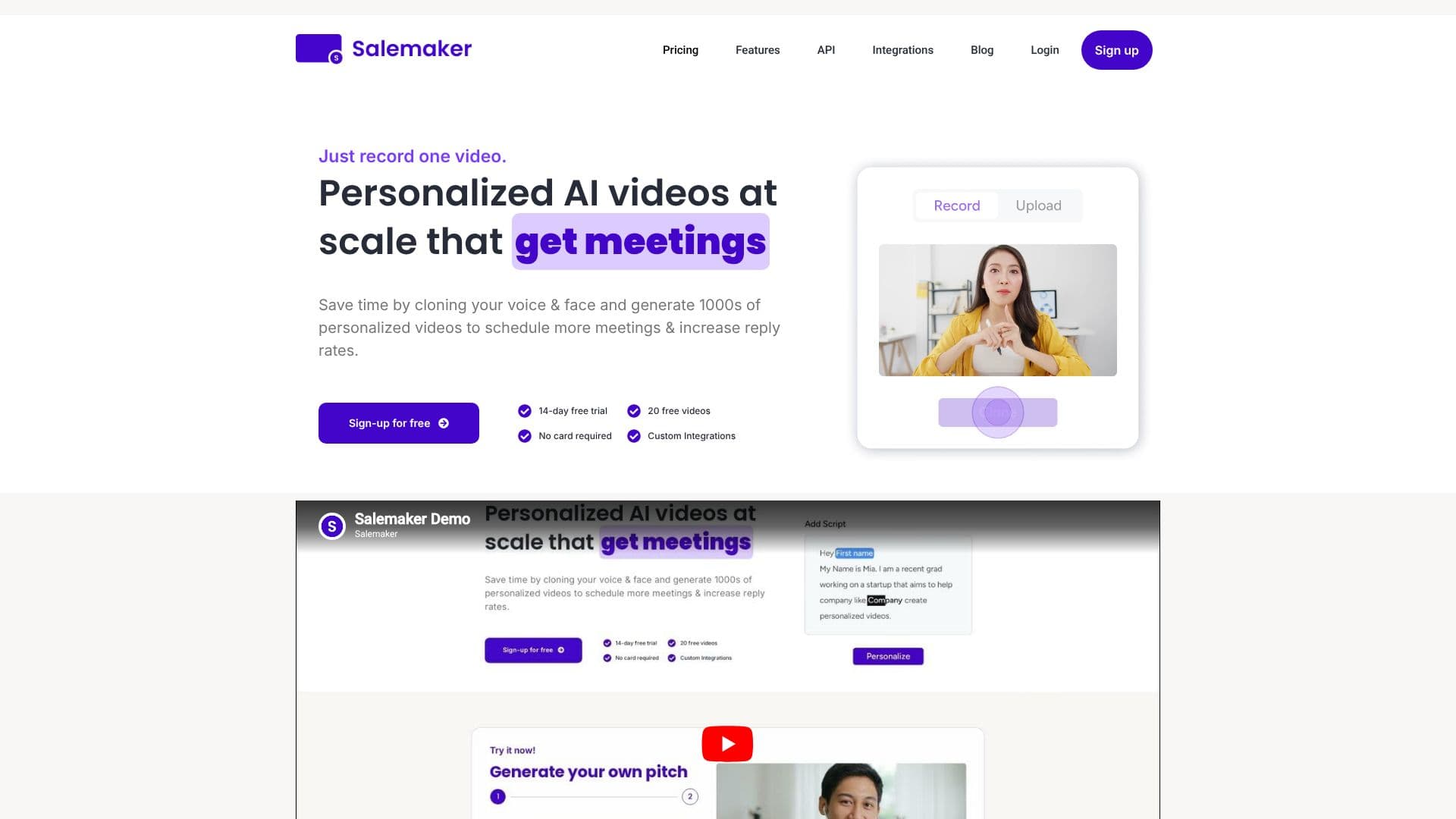 パーソナライズドビデオAI - Salemaker のスクリーンショット