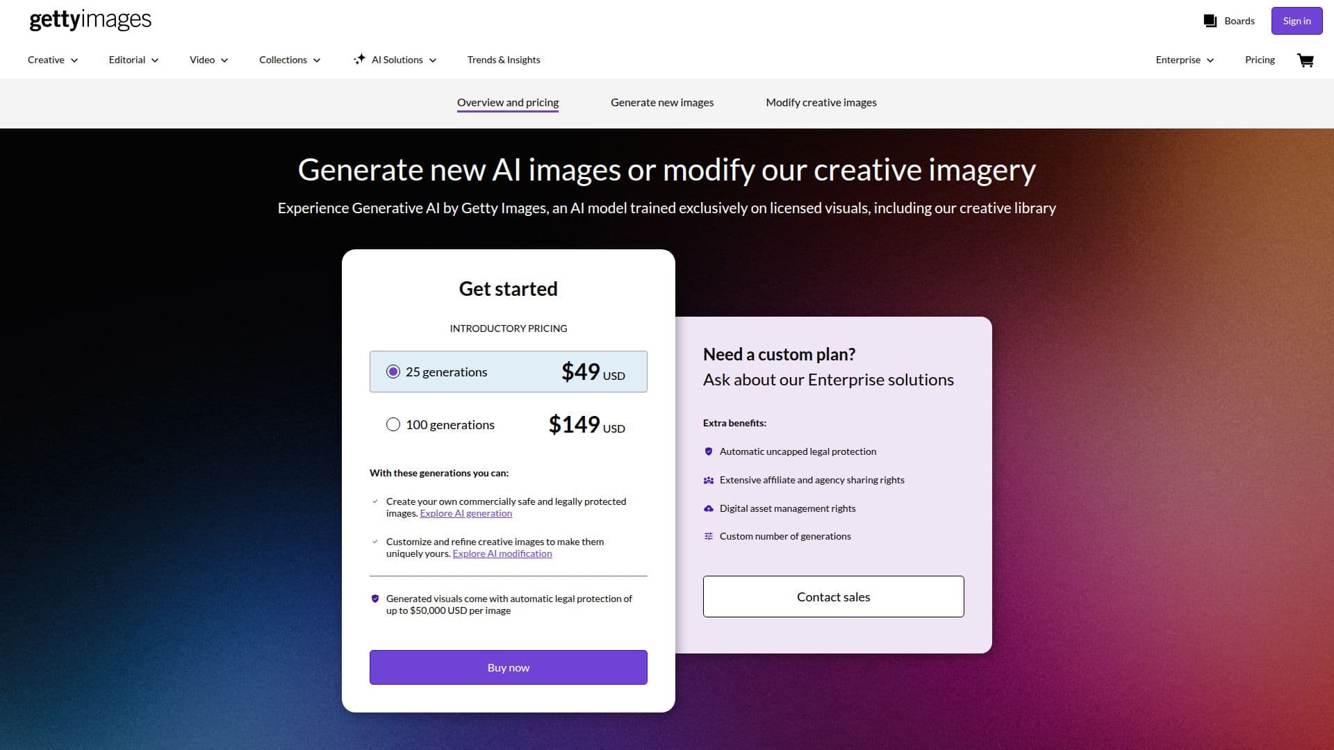 Generative AI by Getty Images screenshot