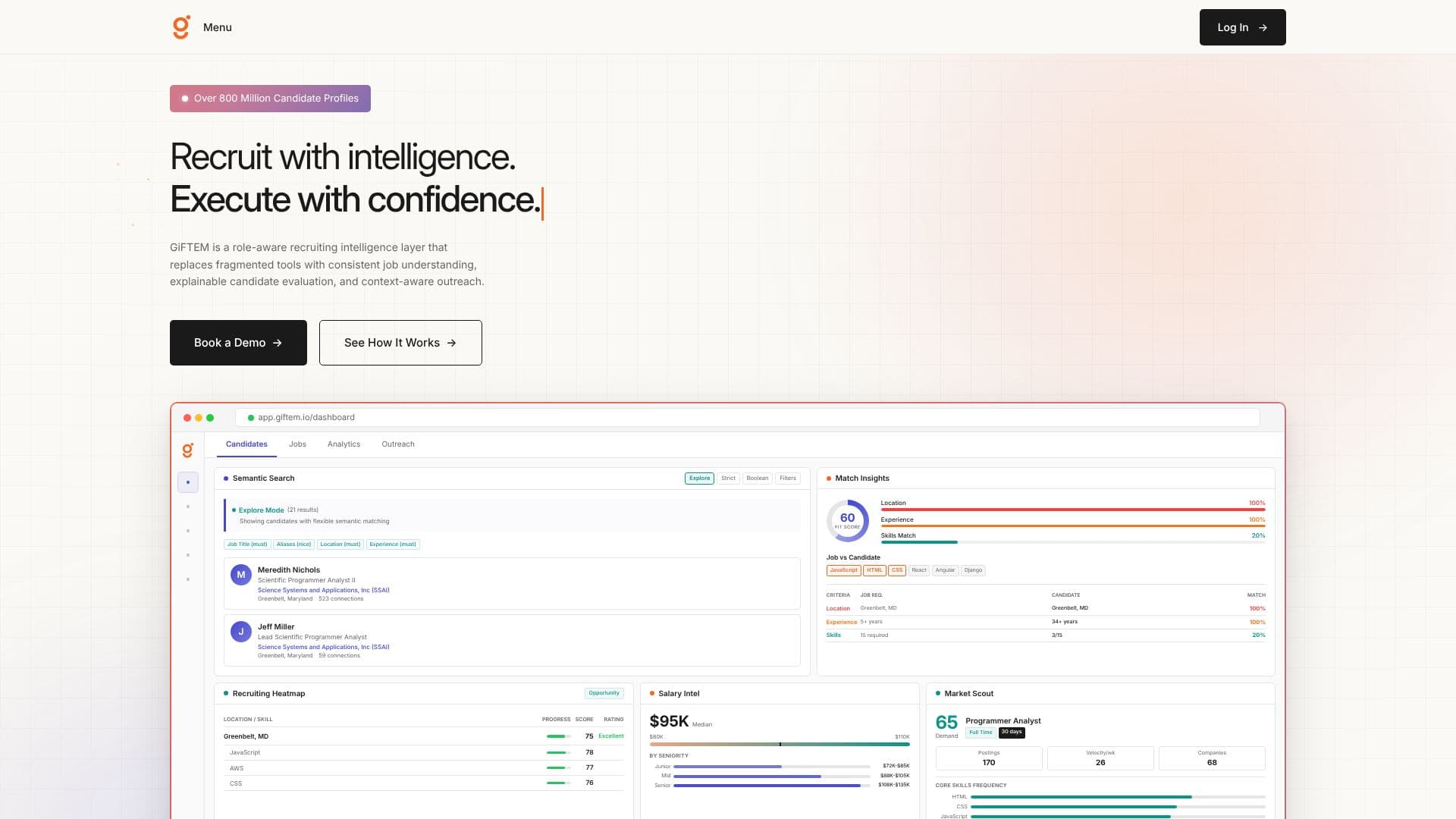 لقطة شاشة لـ GiFTEM Recruiting Intelligence