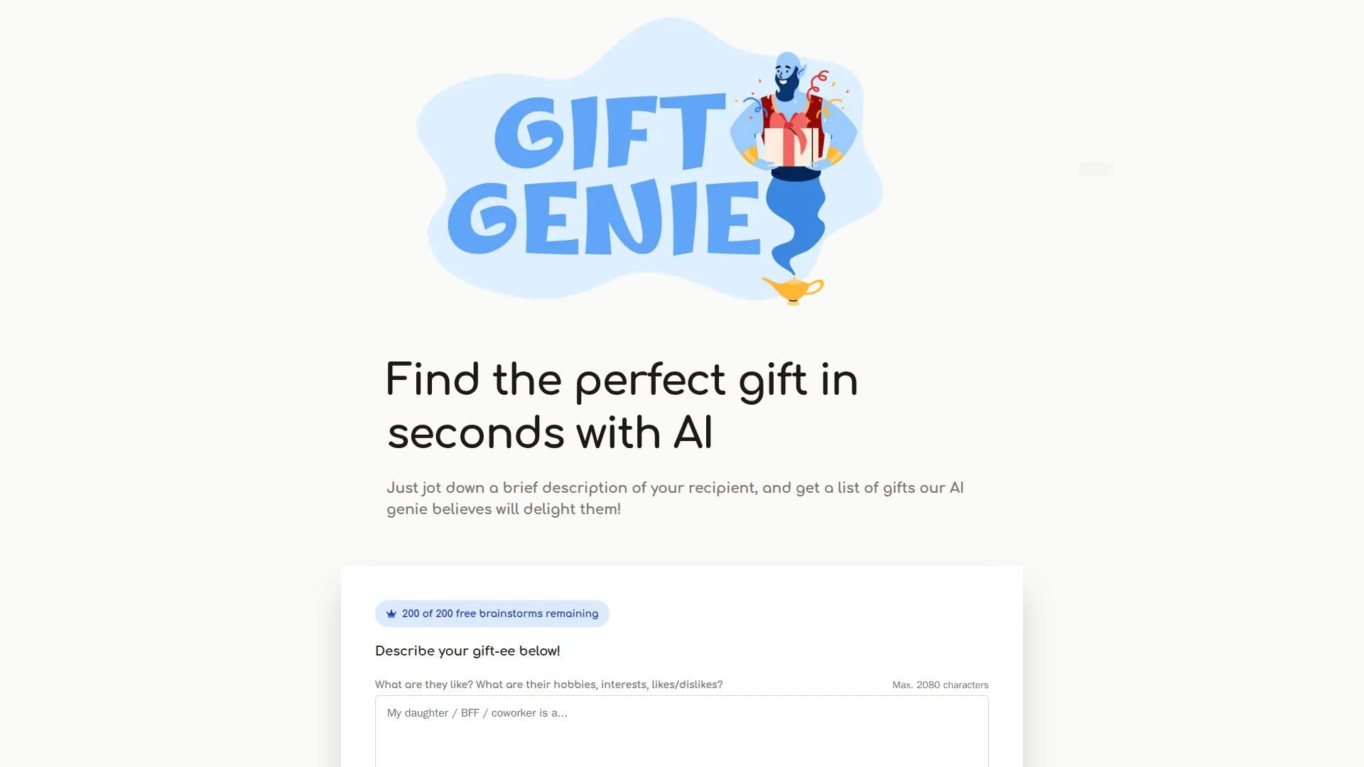 Gift Genie AI screenshot