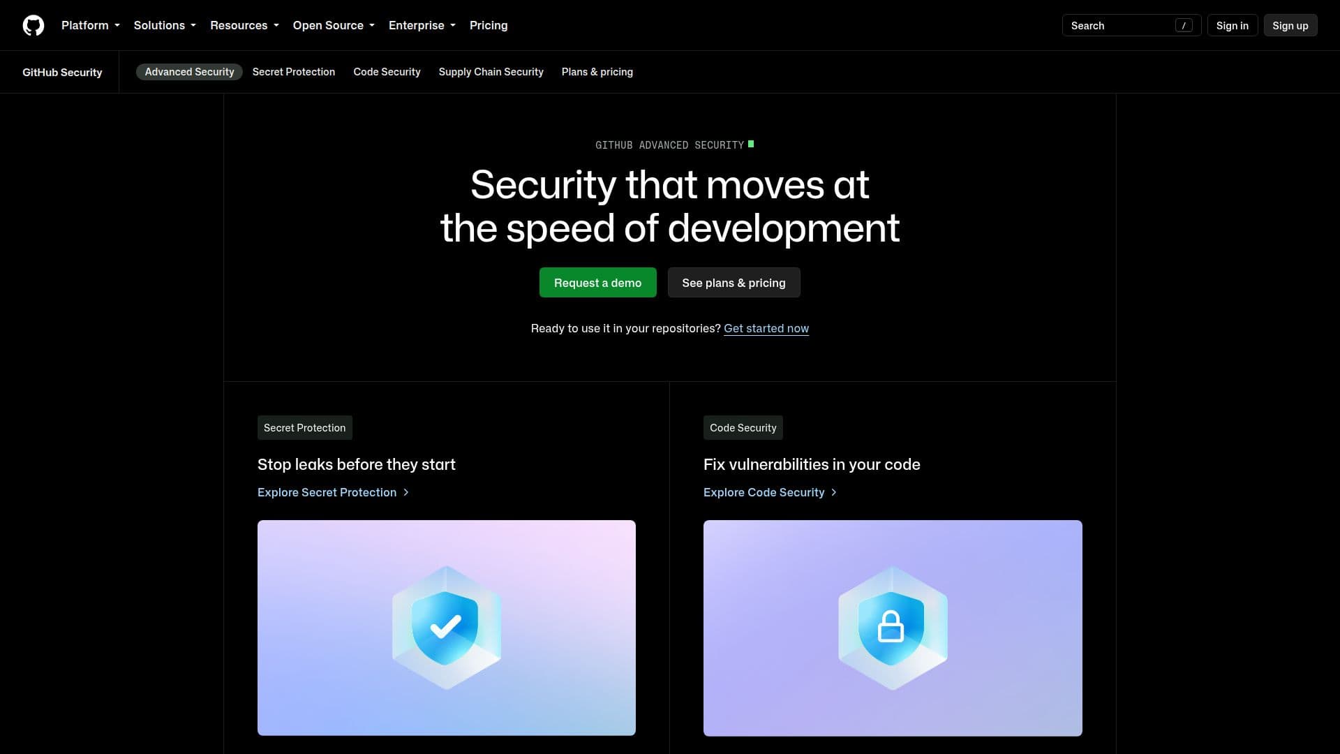 GitHub Advanced Security screenshot