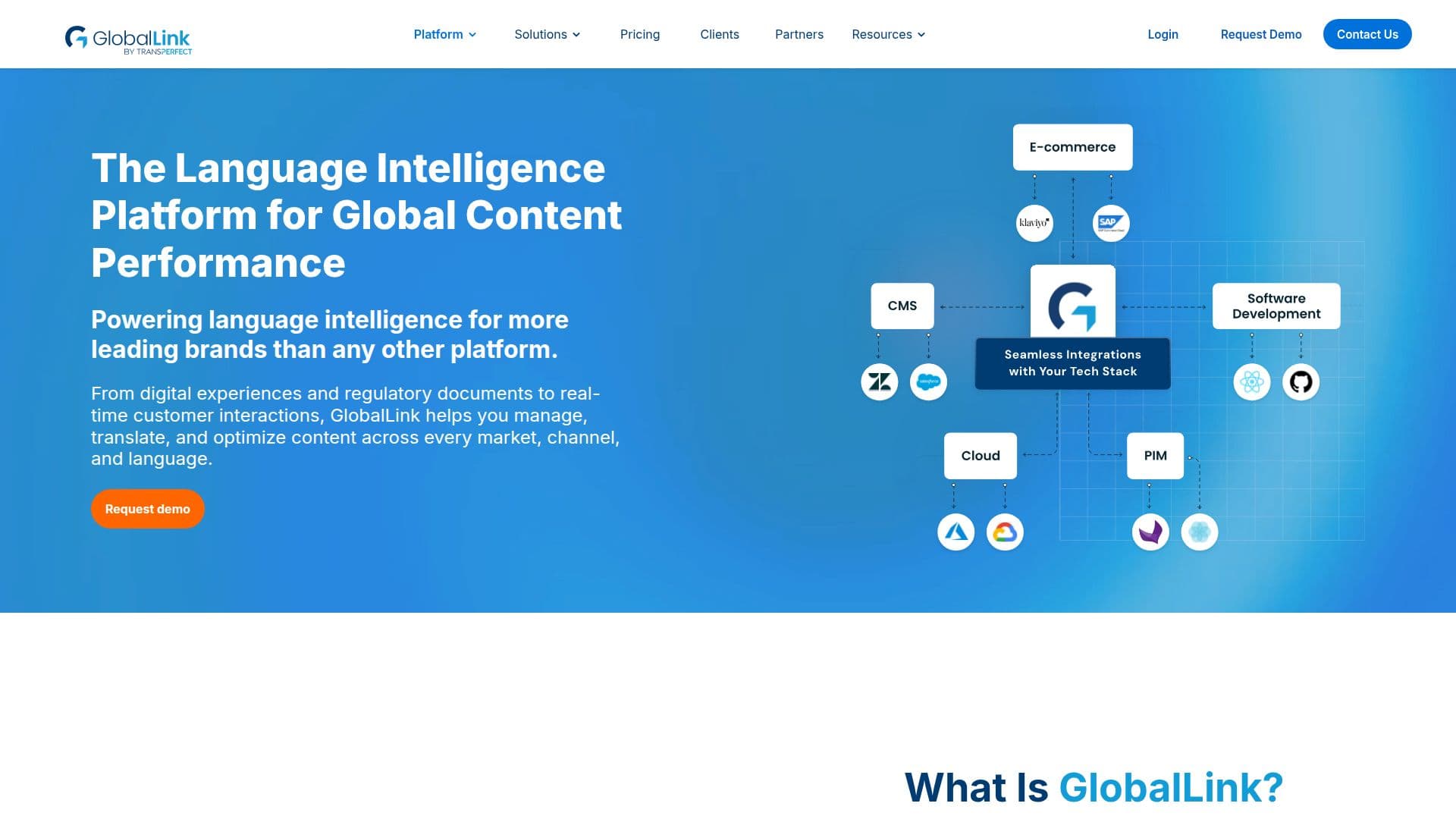 GlobalLink Language Intelligence Platform screenshot