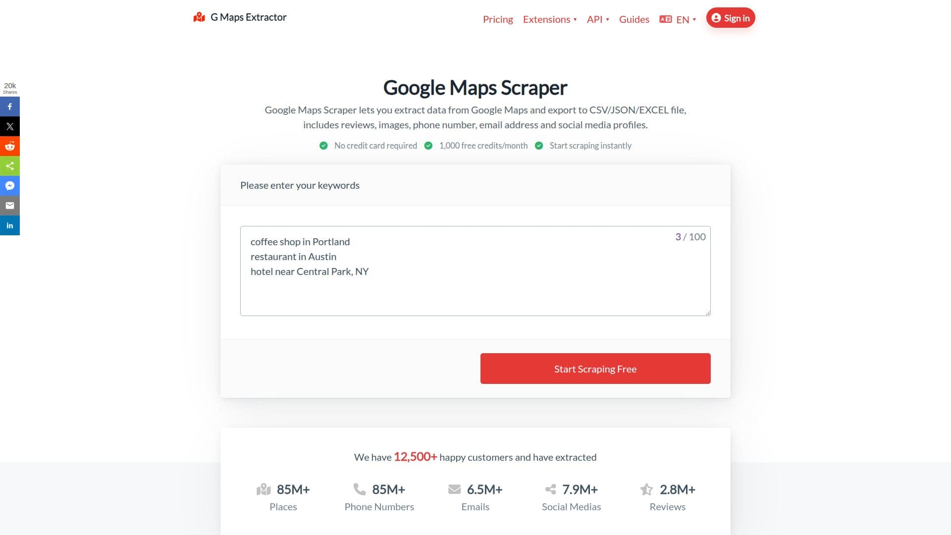 G Maps Extractor のスクリーンショット