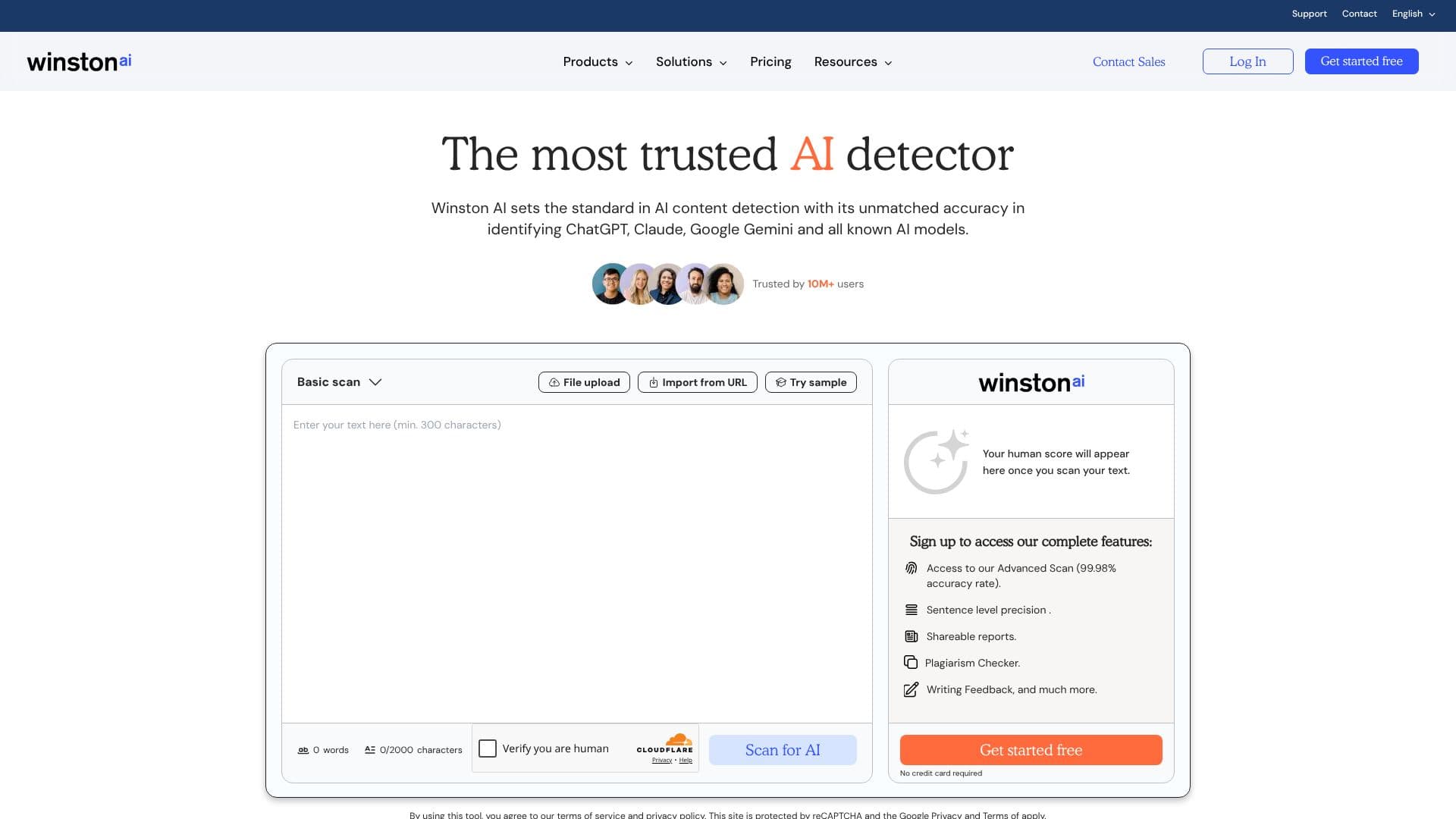 Winston AI Detector のスクリーンショット