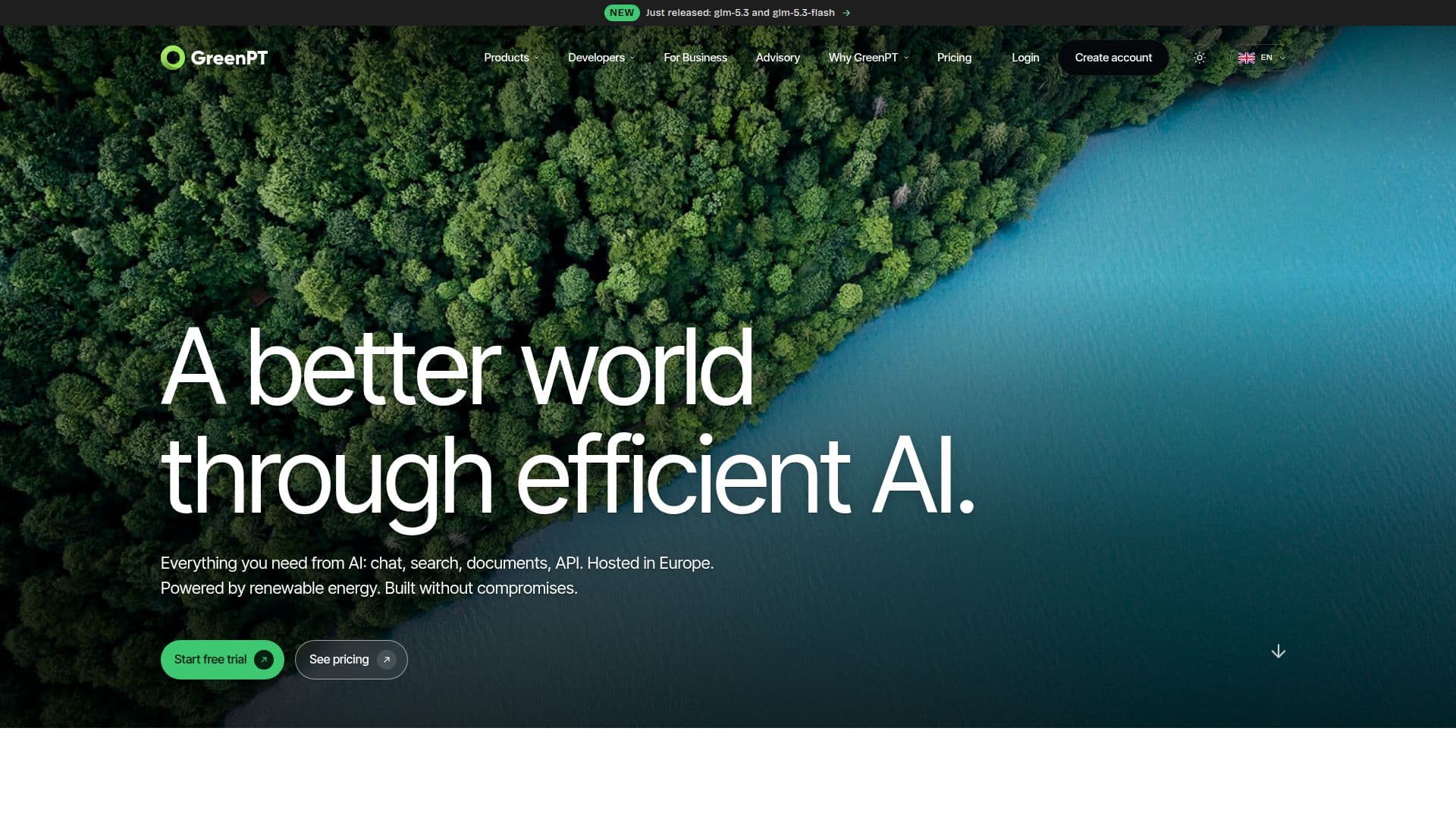 GreenPT : Plateforme IA Durable screenshot
