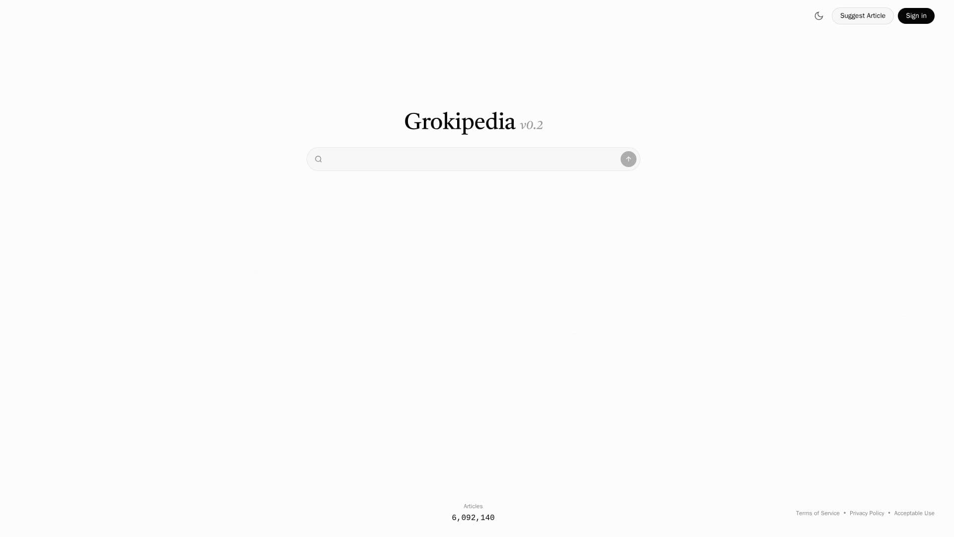 Скриншот Grokipedia