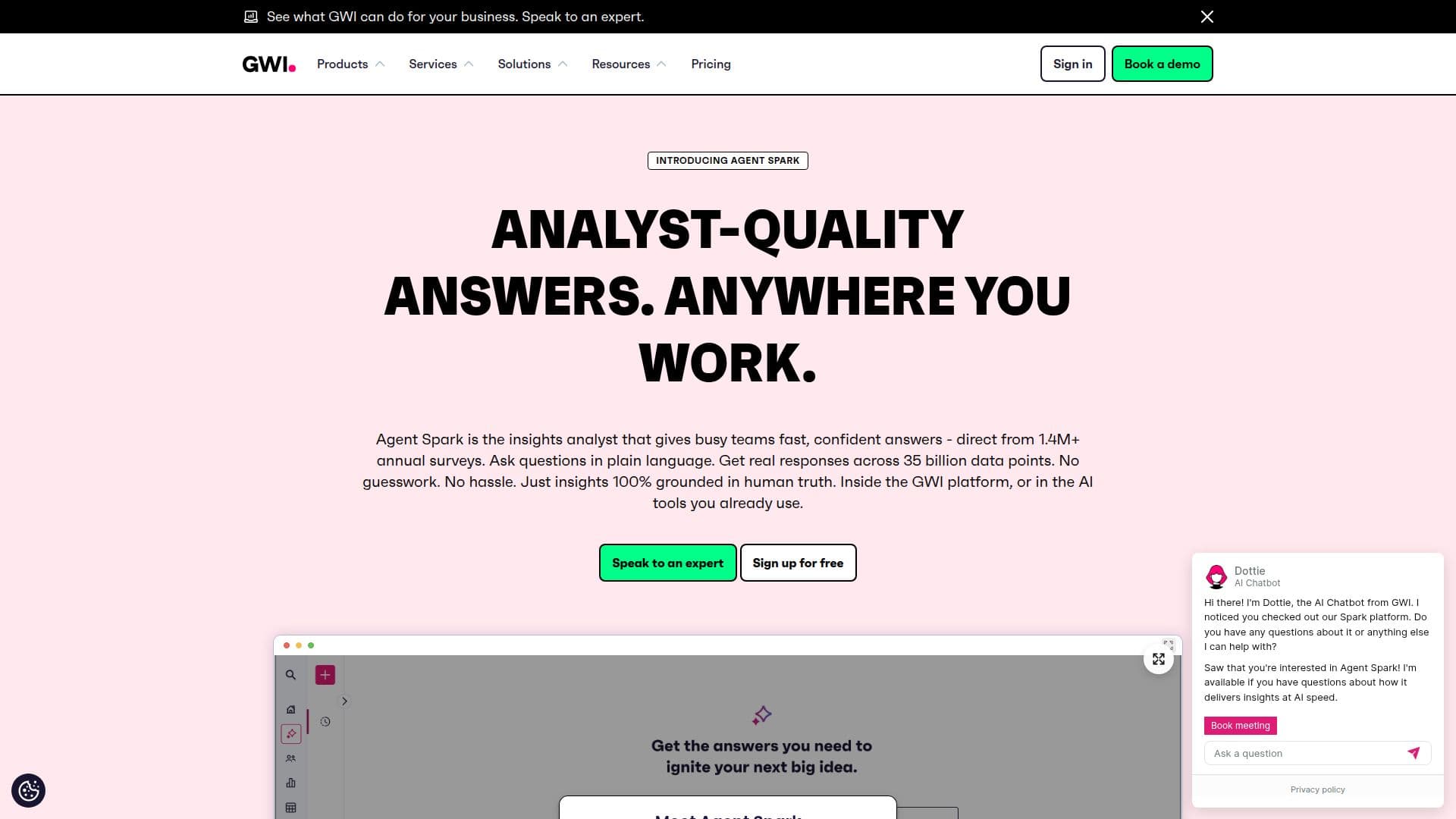 GWI Spark screenshot