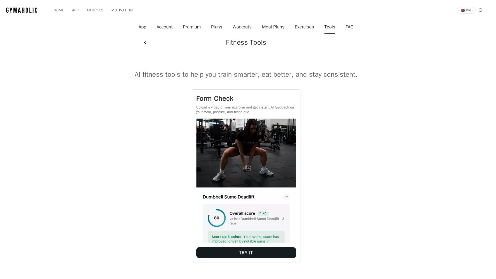 Gymaholic 피트니스 앱 screenshot