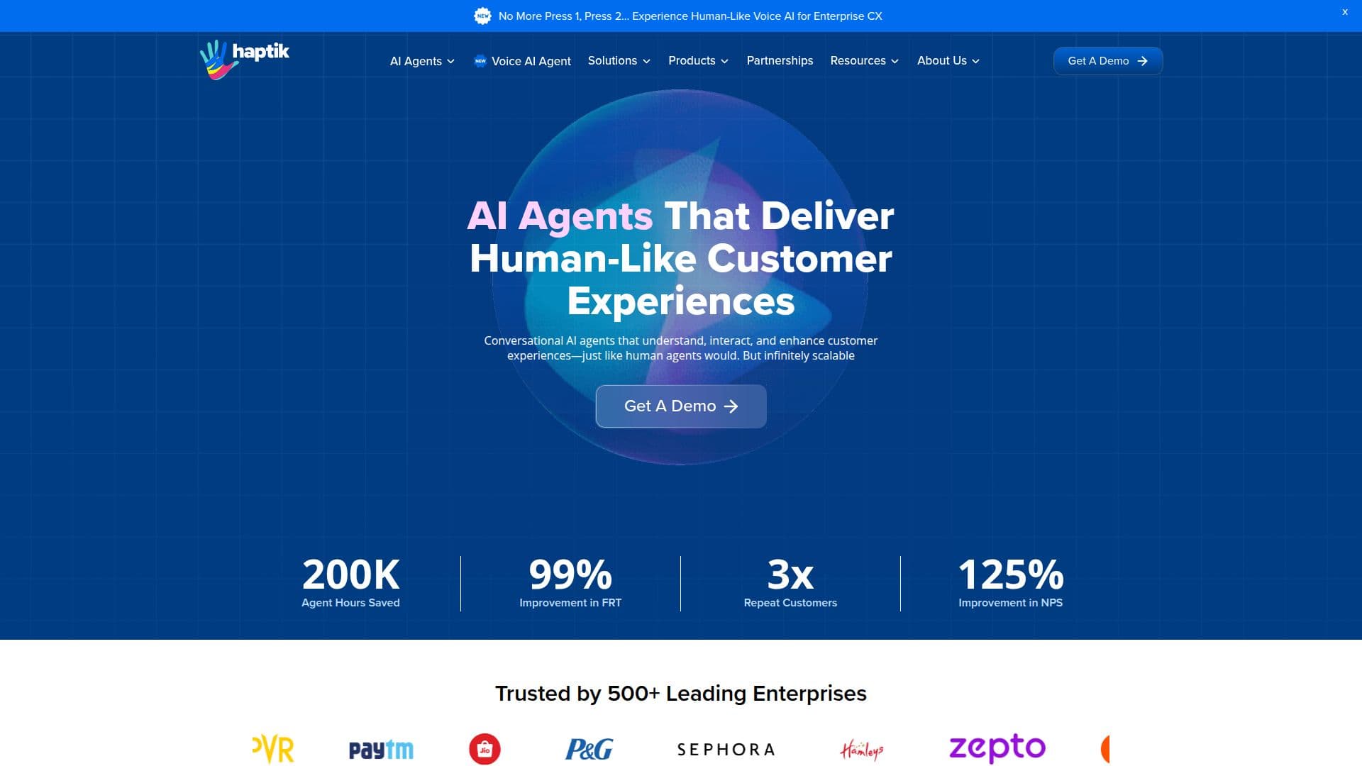 Haptik AI 代理 screenshot