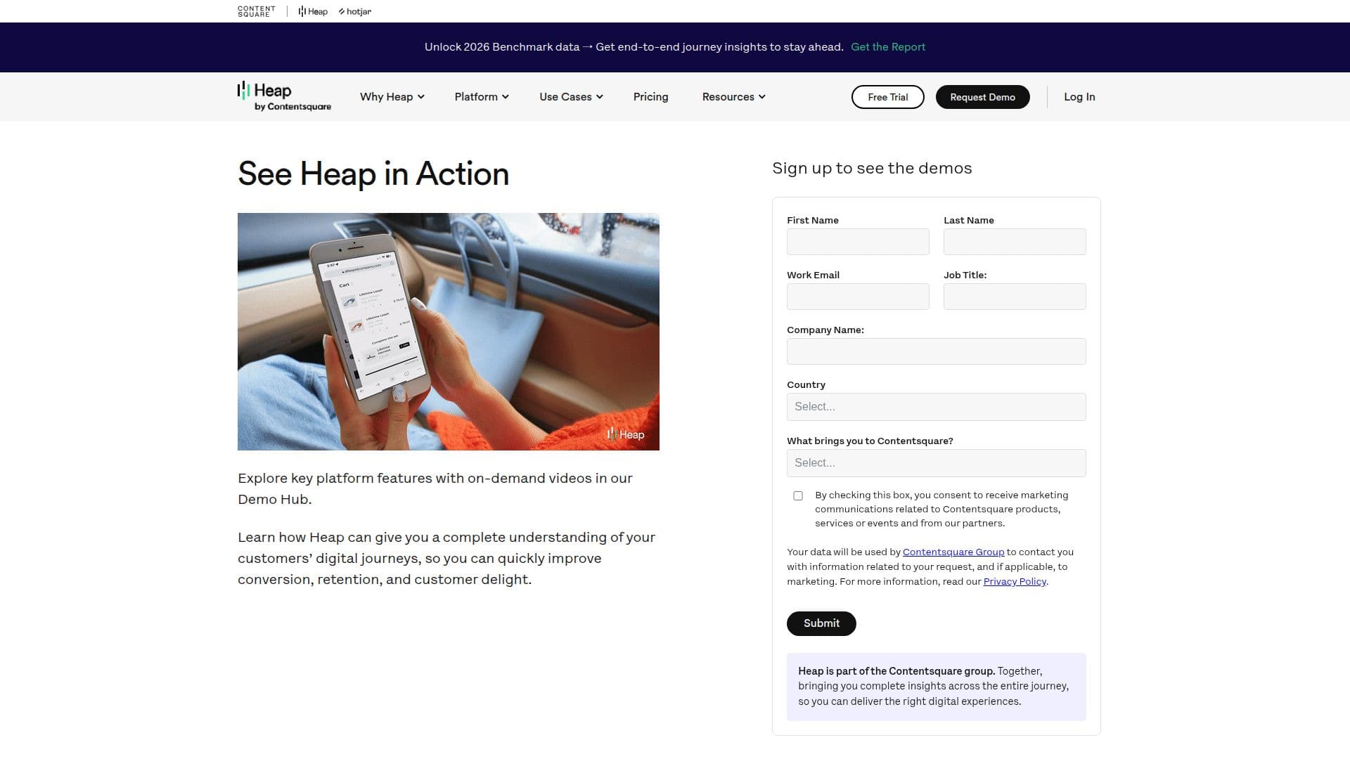 Heap Digital Insights Platform screenshot