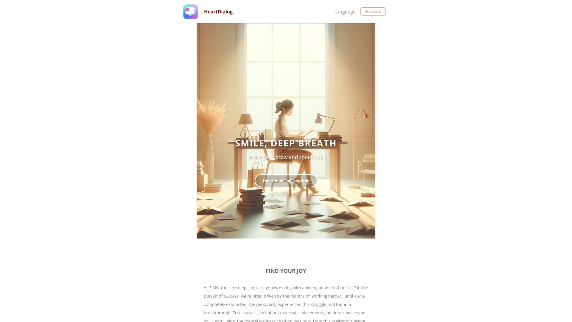 Скриншот HeartDialog AI Mental Health