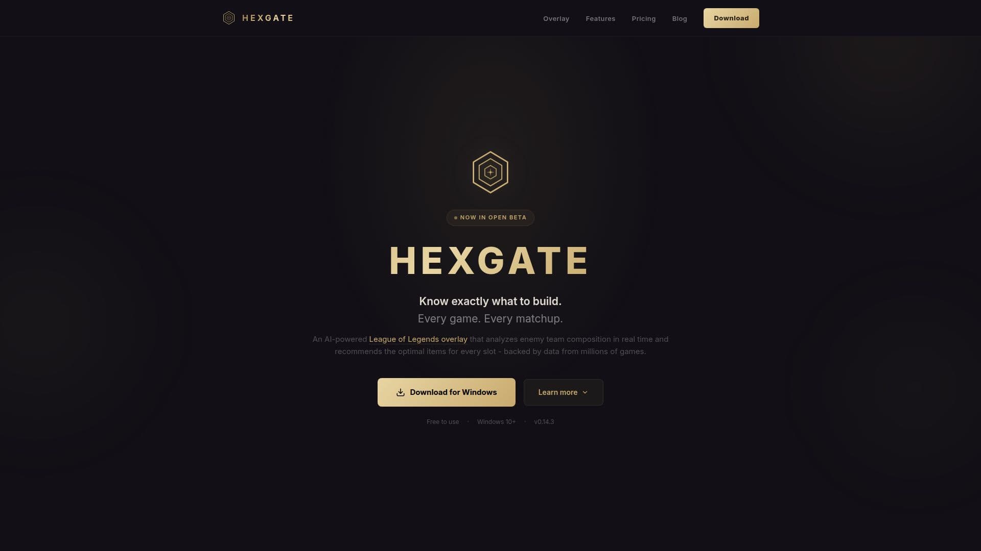 Tangkapan layar Hexgate - AI Build Advisor untuk League of Legends
