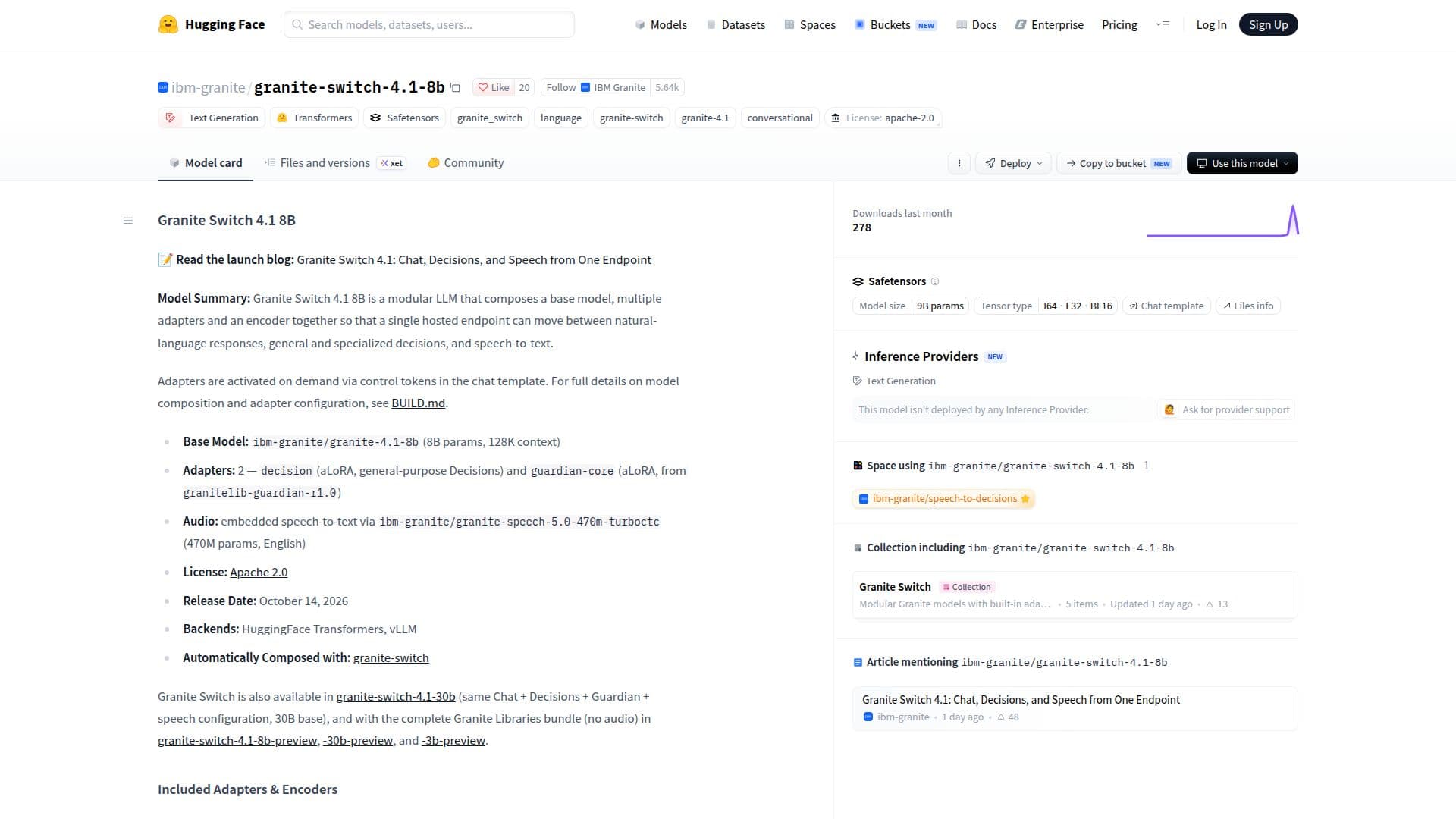 Granite Switch 4.1 8B screenshot