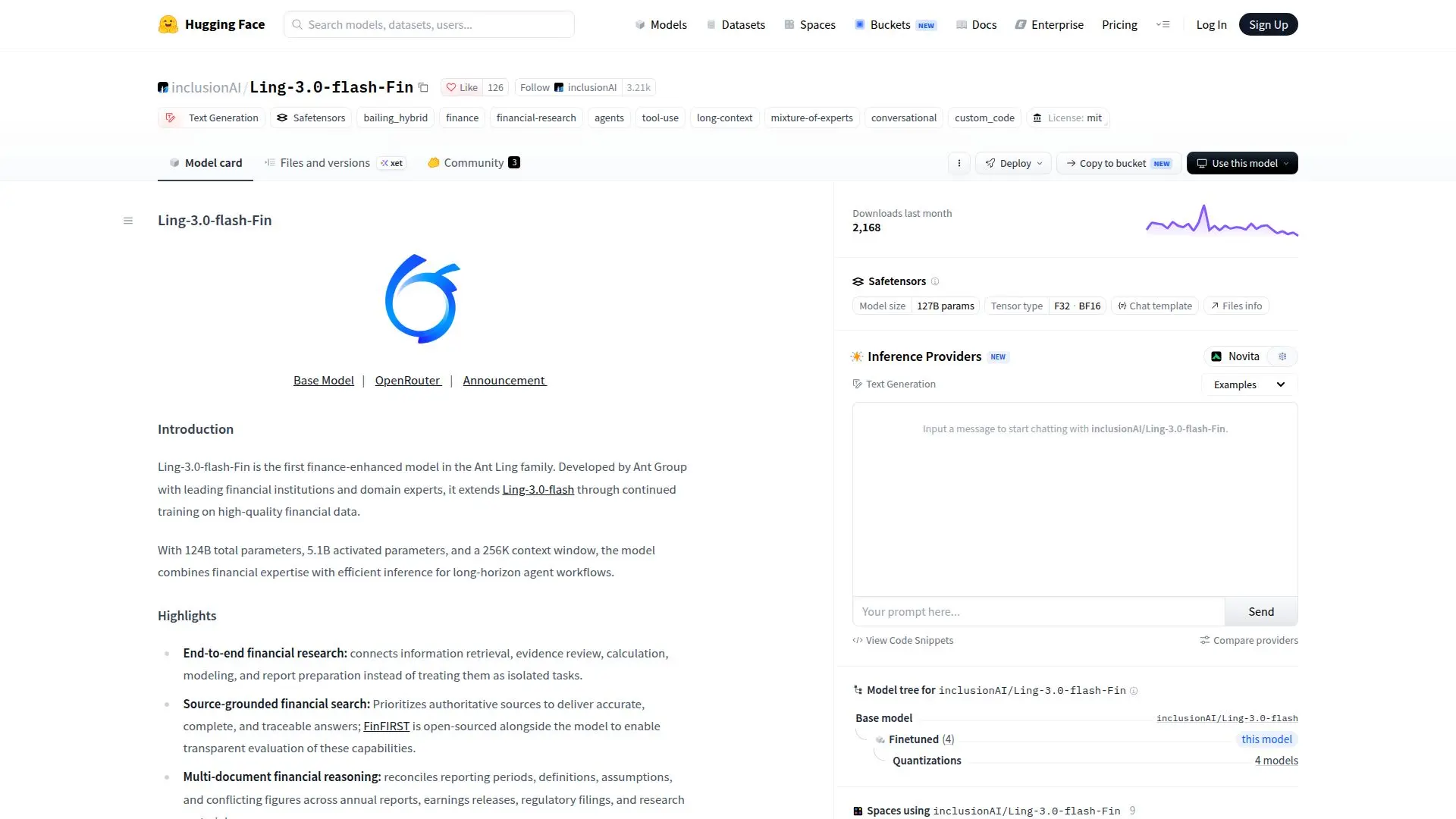Ling-3.0-flash-Fin screenshot