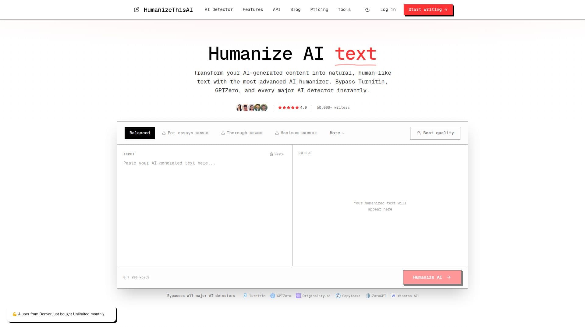 HumanizeThisAI screenshot