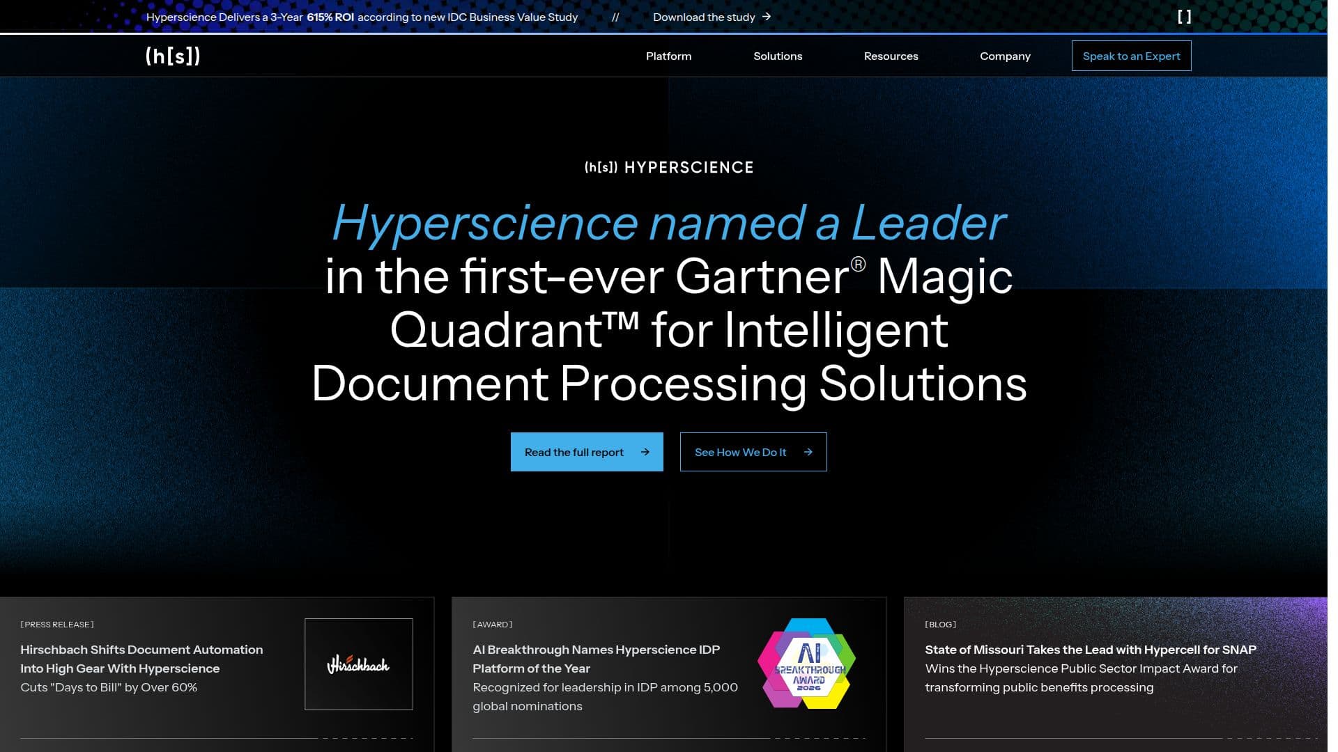 Hyperscience AI Plattform screenshot