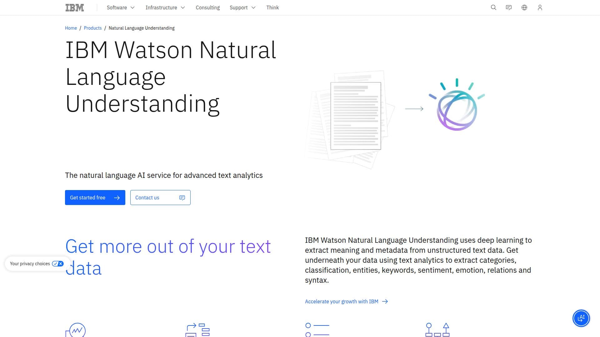 Screenshot von IBM Watson Natural Language Understanding