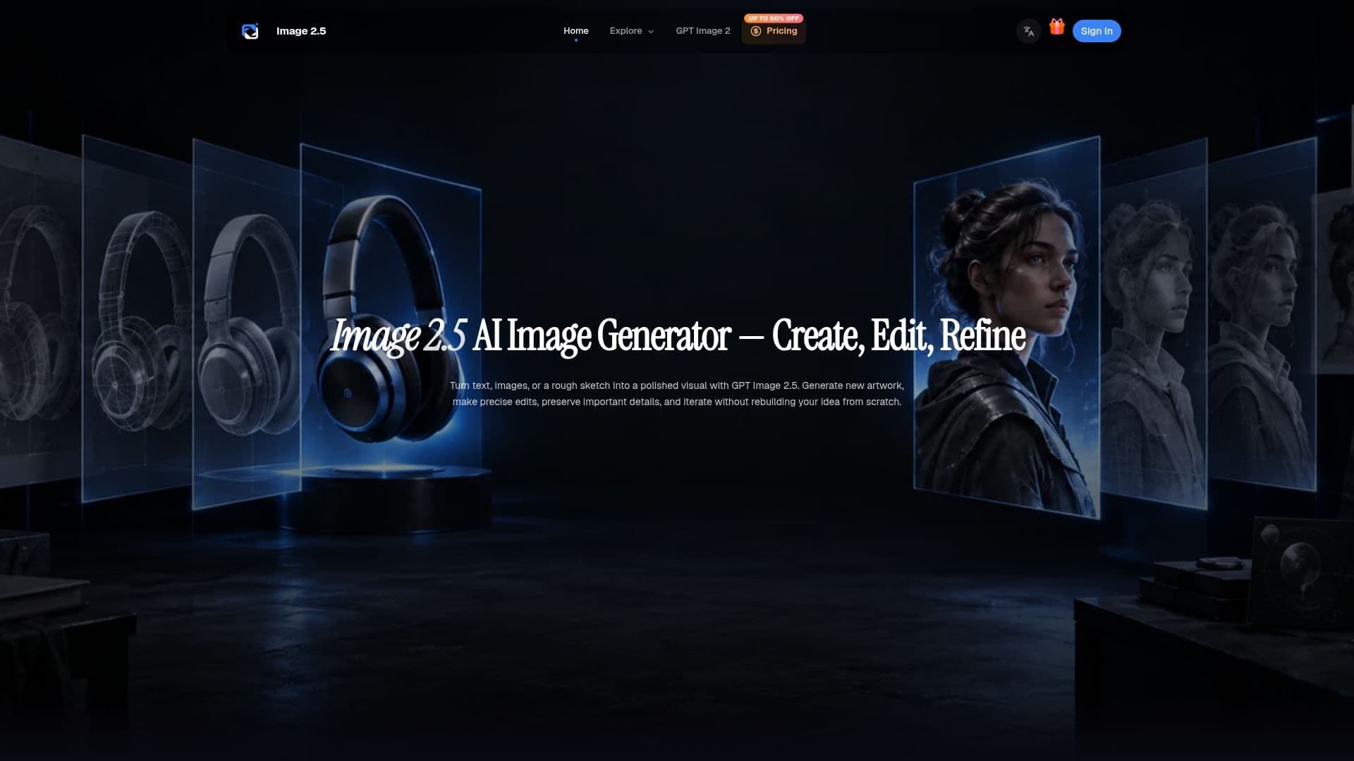 Image 2.5: Free AI Image Generator & Editor screenshot