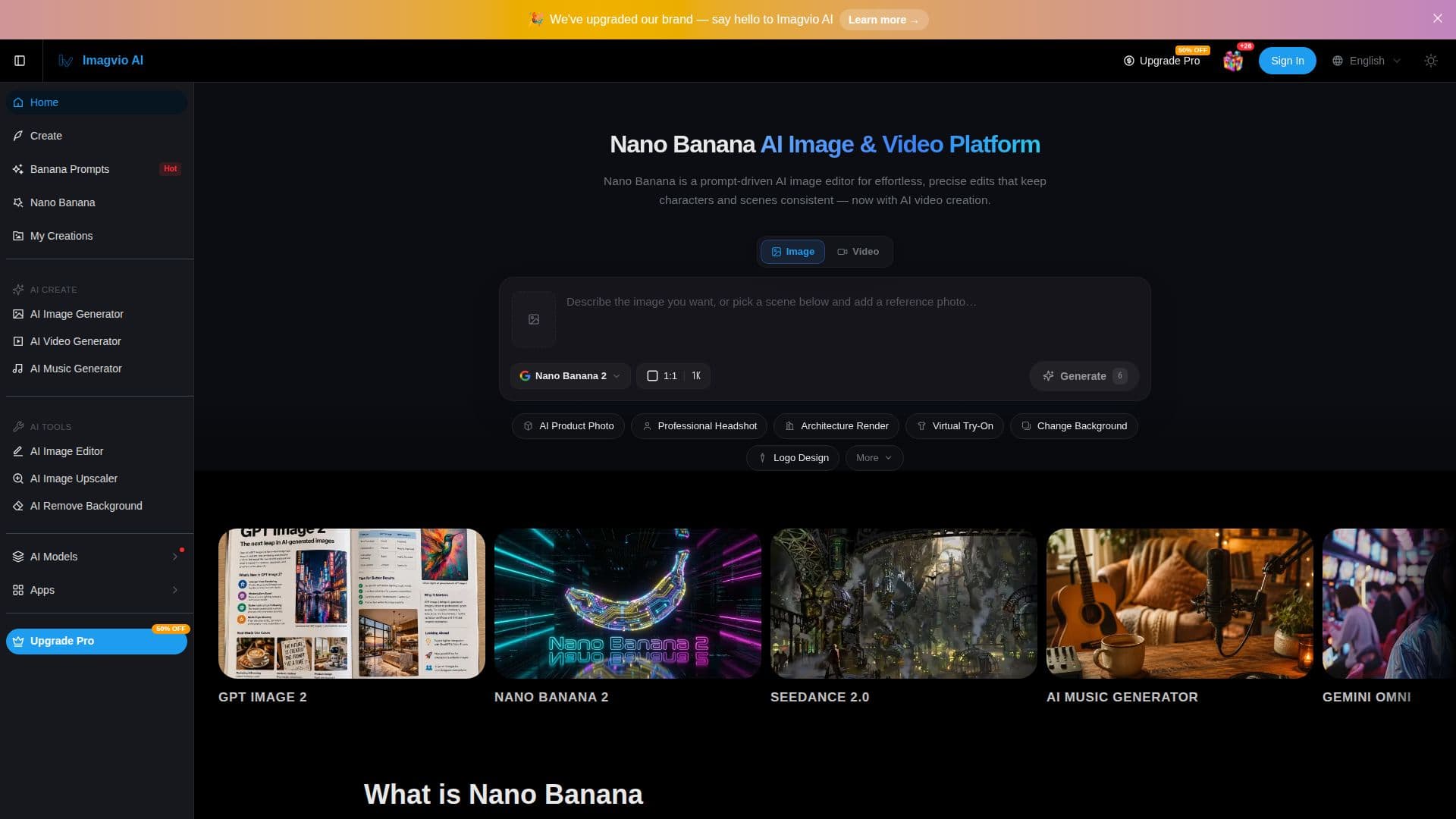 Captura de pantalla de Nano Banana: Editor de Imágenes AI