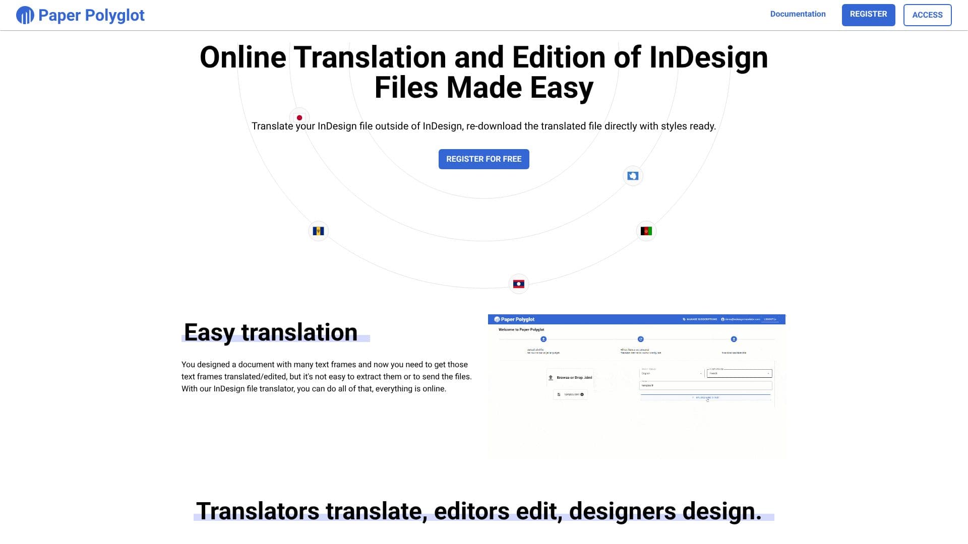 Captura de tela do Paper Polyglot