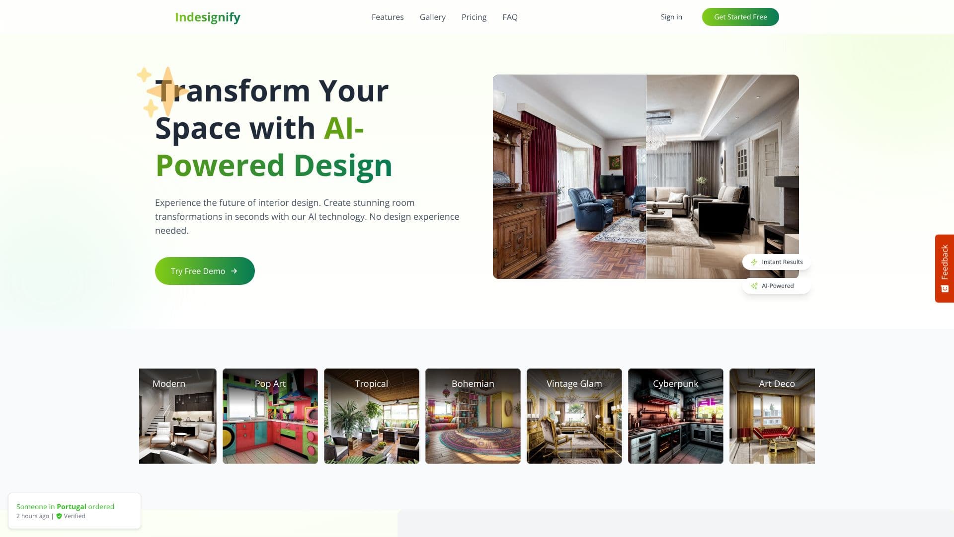 Screenshot von Indesignify